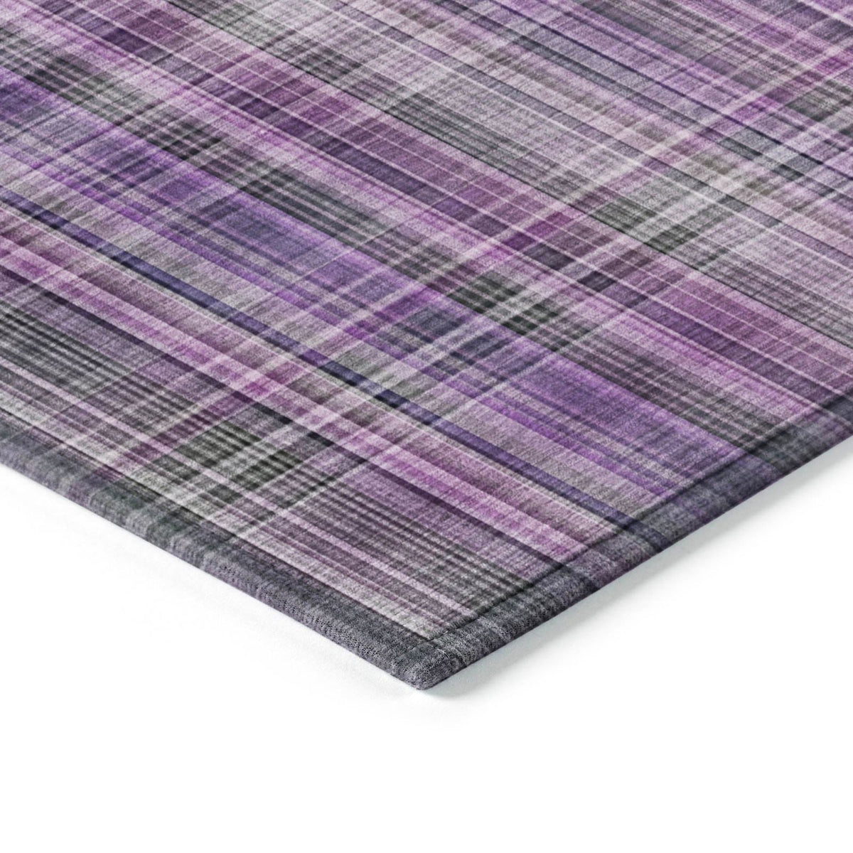 Addison Rugs Plaid Purple Washable Indoor-Outdoor Rug