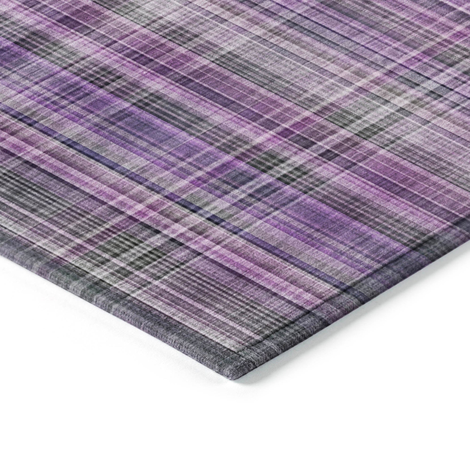 Addison Rugs Plaid Purple Washable Indoor-Outdoor Rug