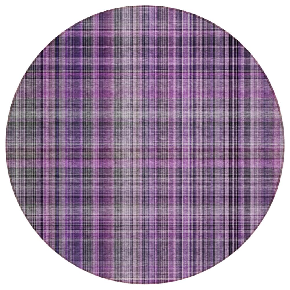 Addison Rugs Plaid Purple Washable Indoor-Outdoor Rug