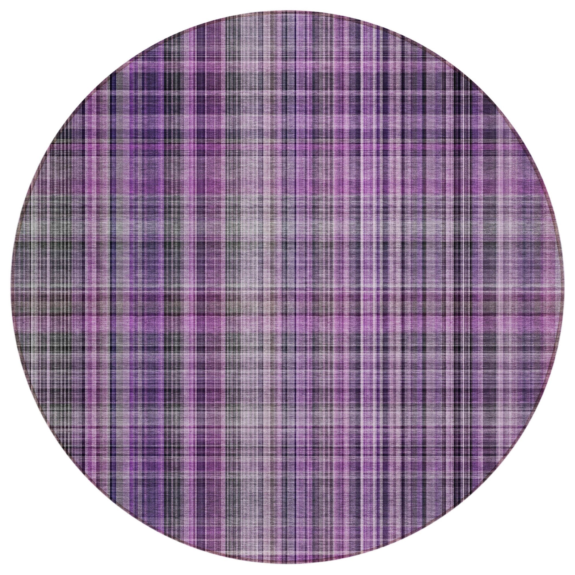Addison Rugs Plaid Purple Washable Indoor-Outdoor Rug