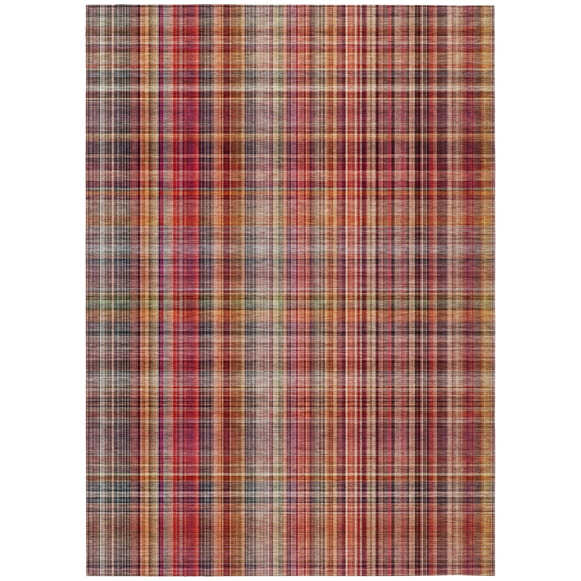 Addison Rugs Plaid Red Washable Indoor-Outdoor Rug