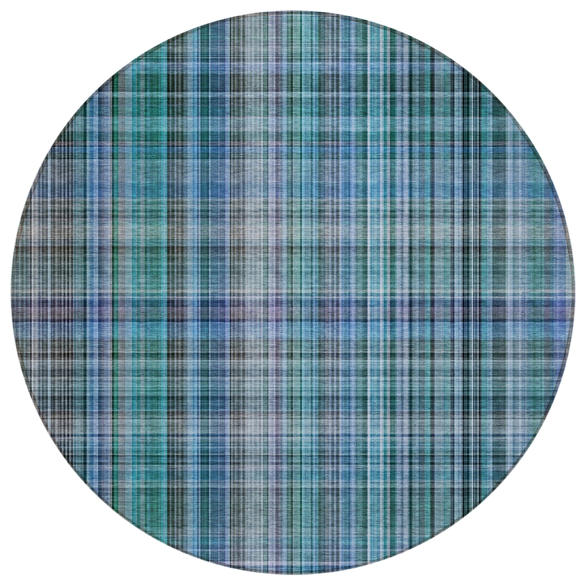 Addison Rugs Plaid Teal Washable Indoor-Outdoor Rug