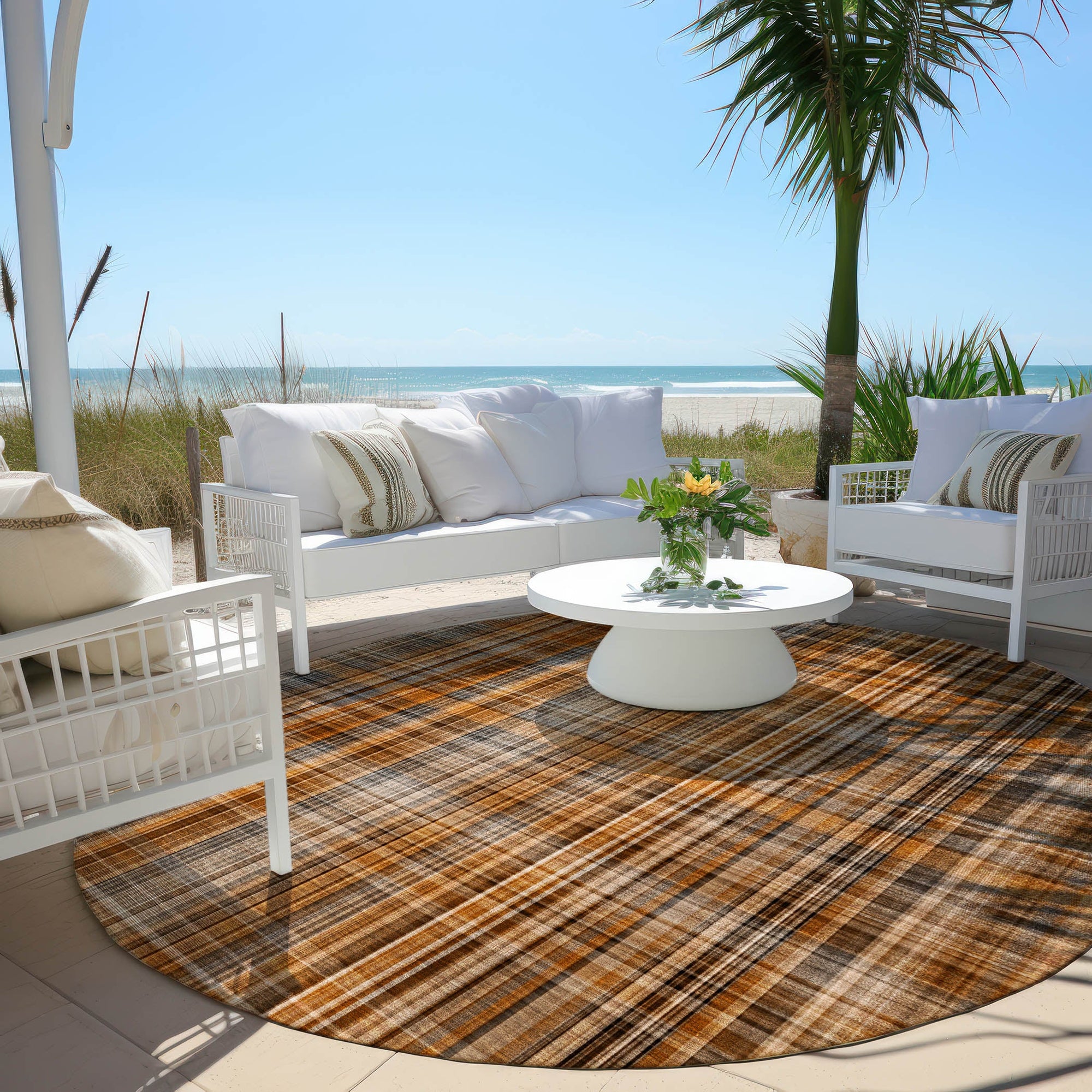 Addison Rugs Plaid Terracotta Washable Indoor-Outdoor Rug