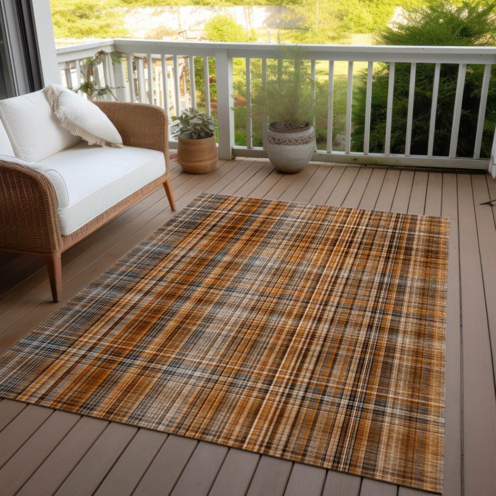 Addison Rugs Plaid Terracotta Washable Indoor-Outdoor Rug