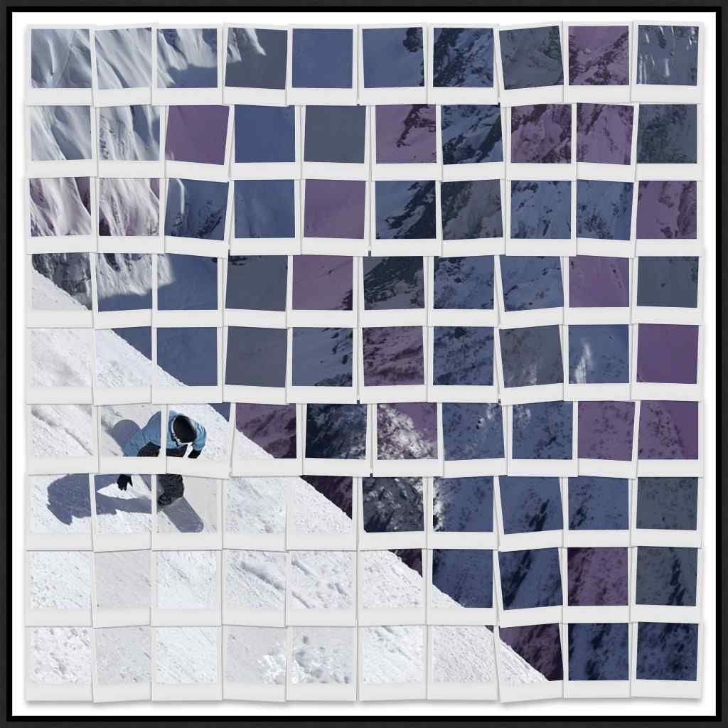 Leftbank Art Polaroid Snowboarder Hand Crafted Canvas Art