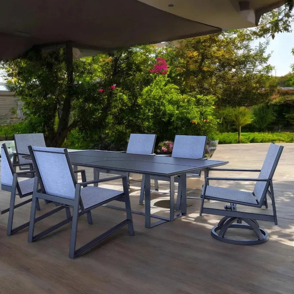 Prism Aluminum Sling Outdoor Dining Table Set 6PC