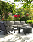 Prism Sectional Sofa With Firepit Table Set 6PC