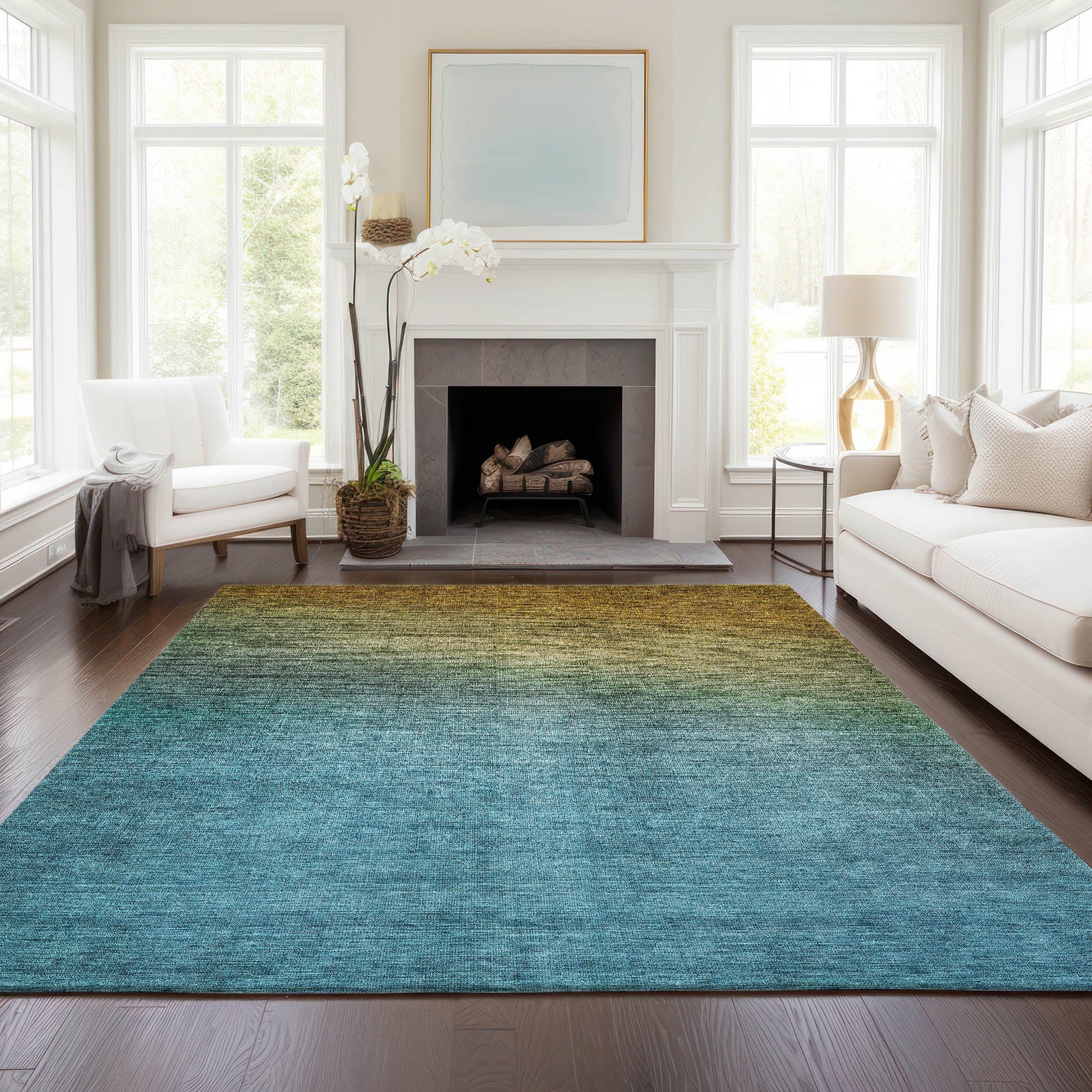 Addison Rugs Quiet Current Brown Washable Indoor-Outdoor Rug