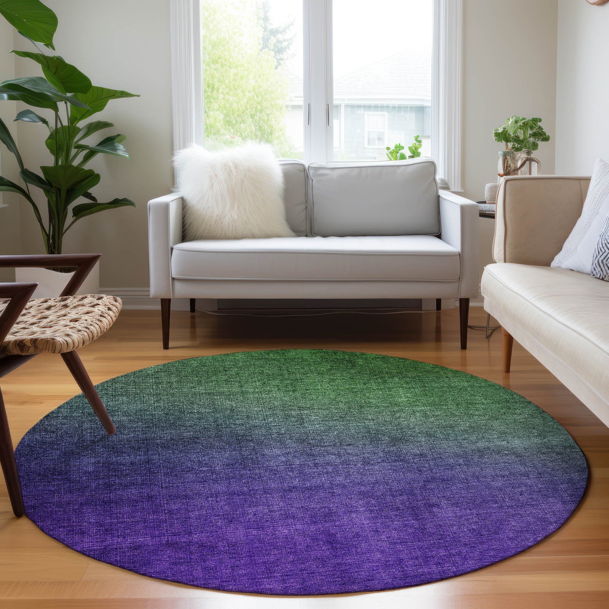 Addison Rugs Quiet Current Green Washable Indoor-Outdoor Rug