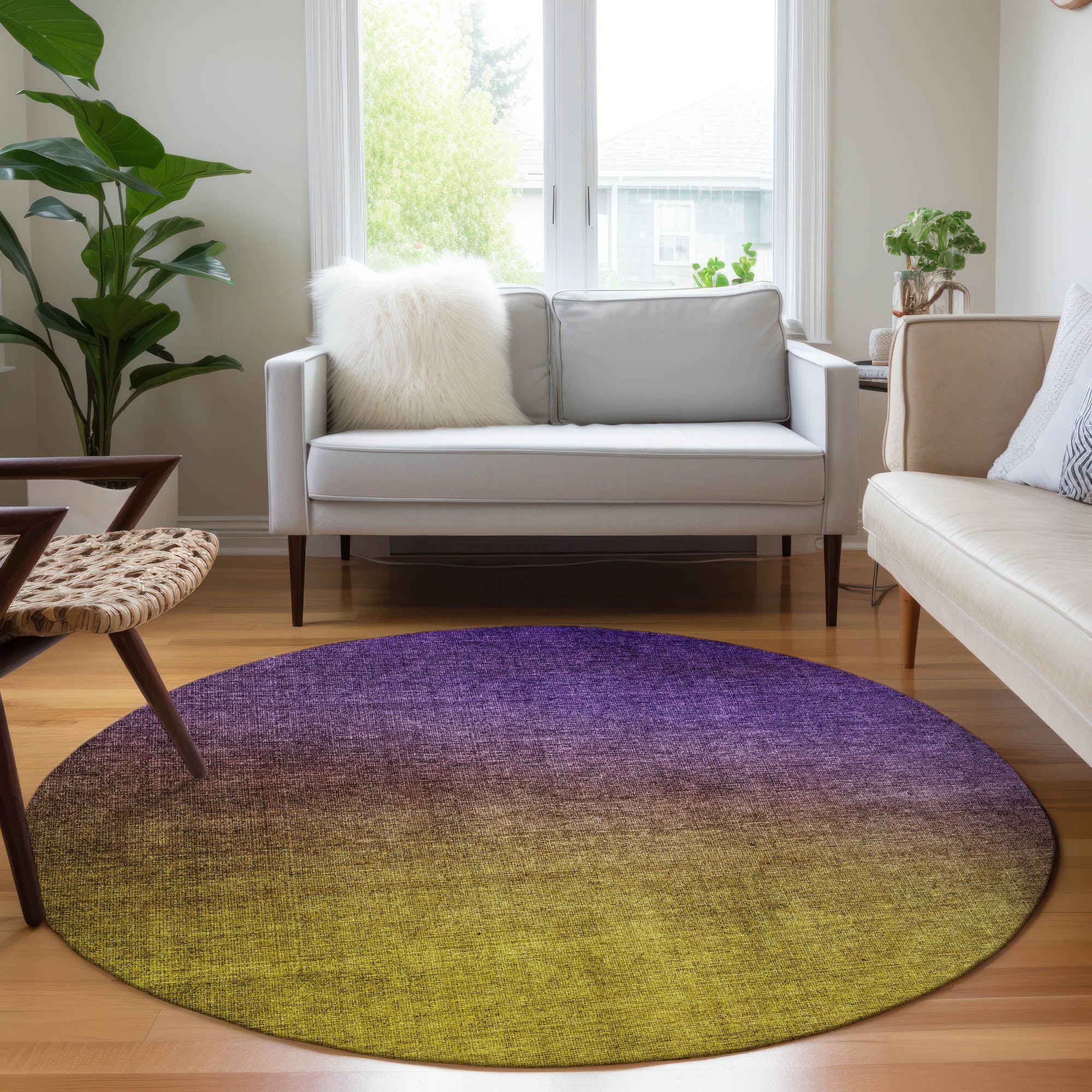 Addison Rugs Quiet Current Purple Washable Indoor-Outdoor Rug