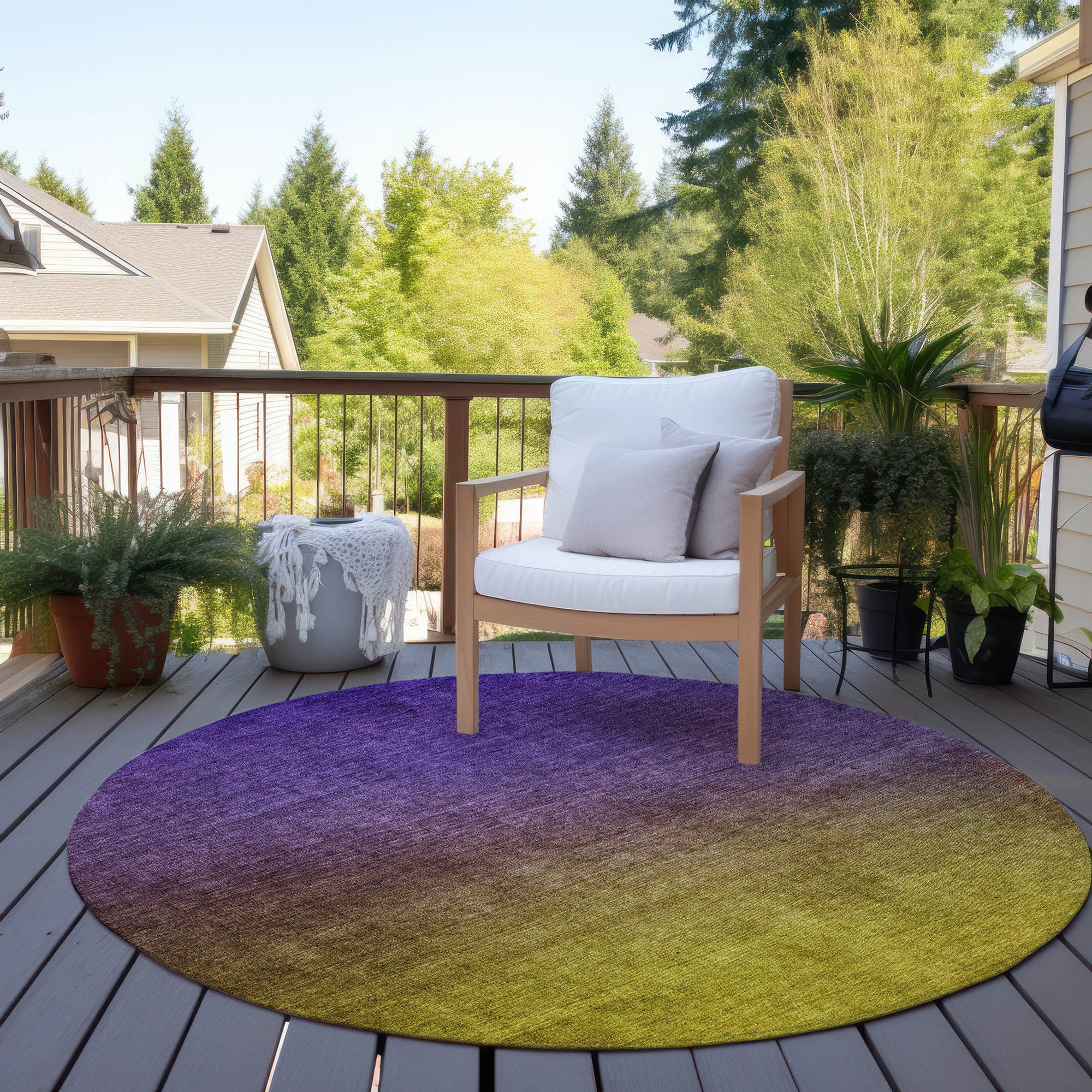 Addison Rugs Quiet Current Purple Washable Indoor-Outdoor Rug