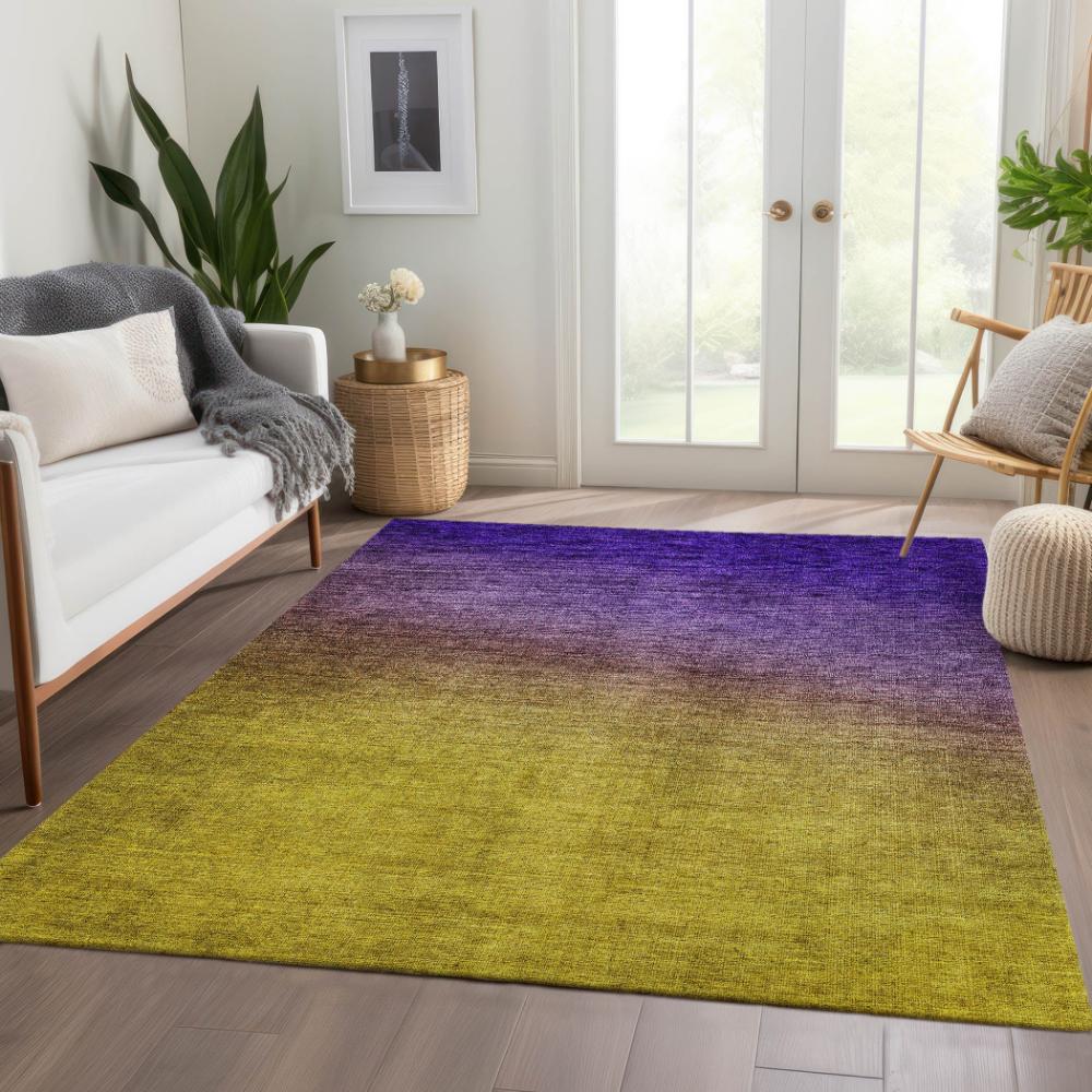 Addison Rugs Quiet Current Purple Washable Indoor-Outdoor Rug