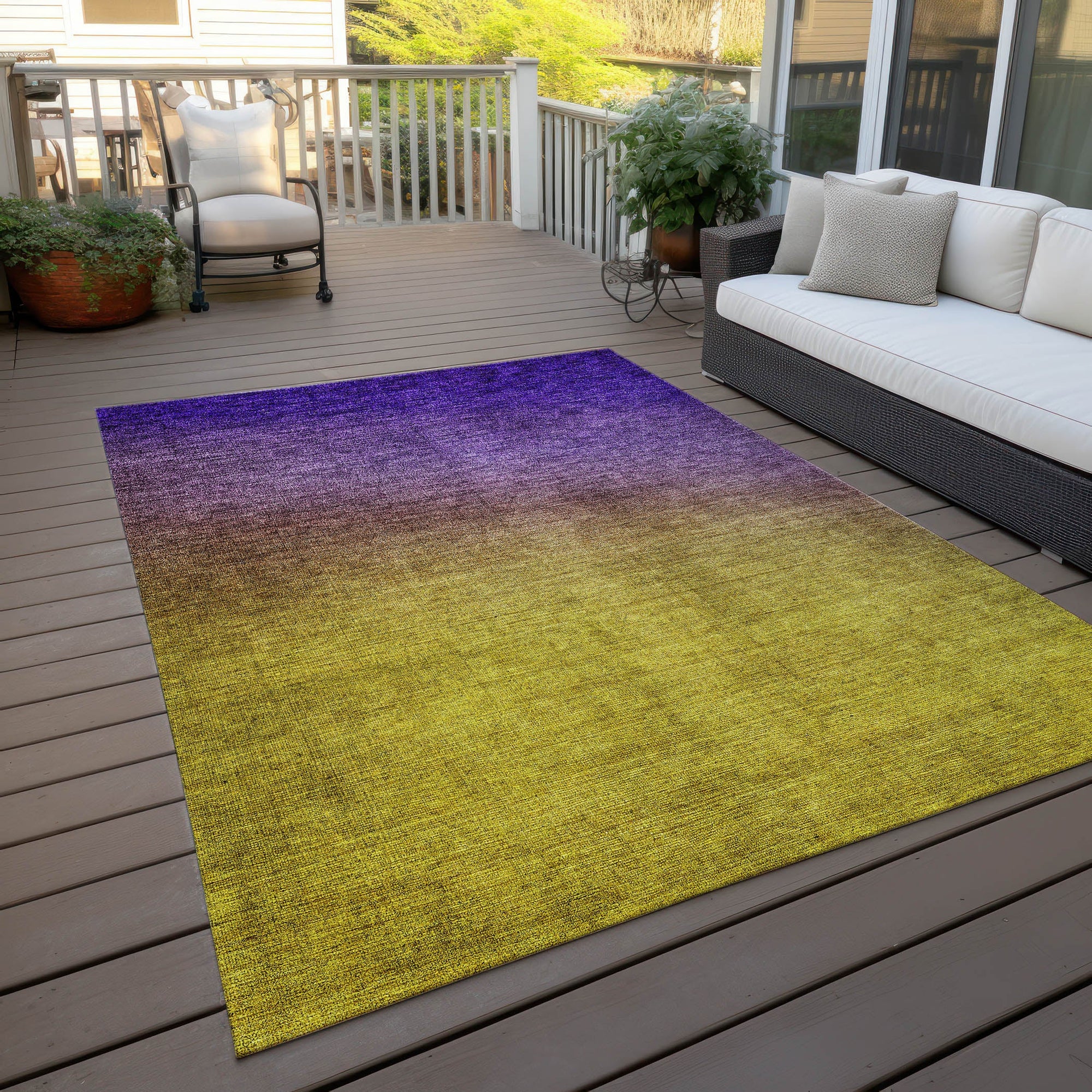 Addison Rugs Quiet Current Purple Washable Indoor-Outdoor Rug