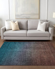 Addison Rugs Quiet Current Teal Washable Indoor-Outdoor Rug
