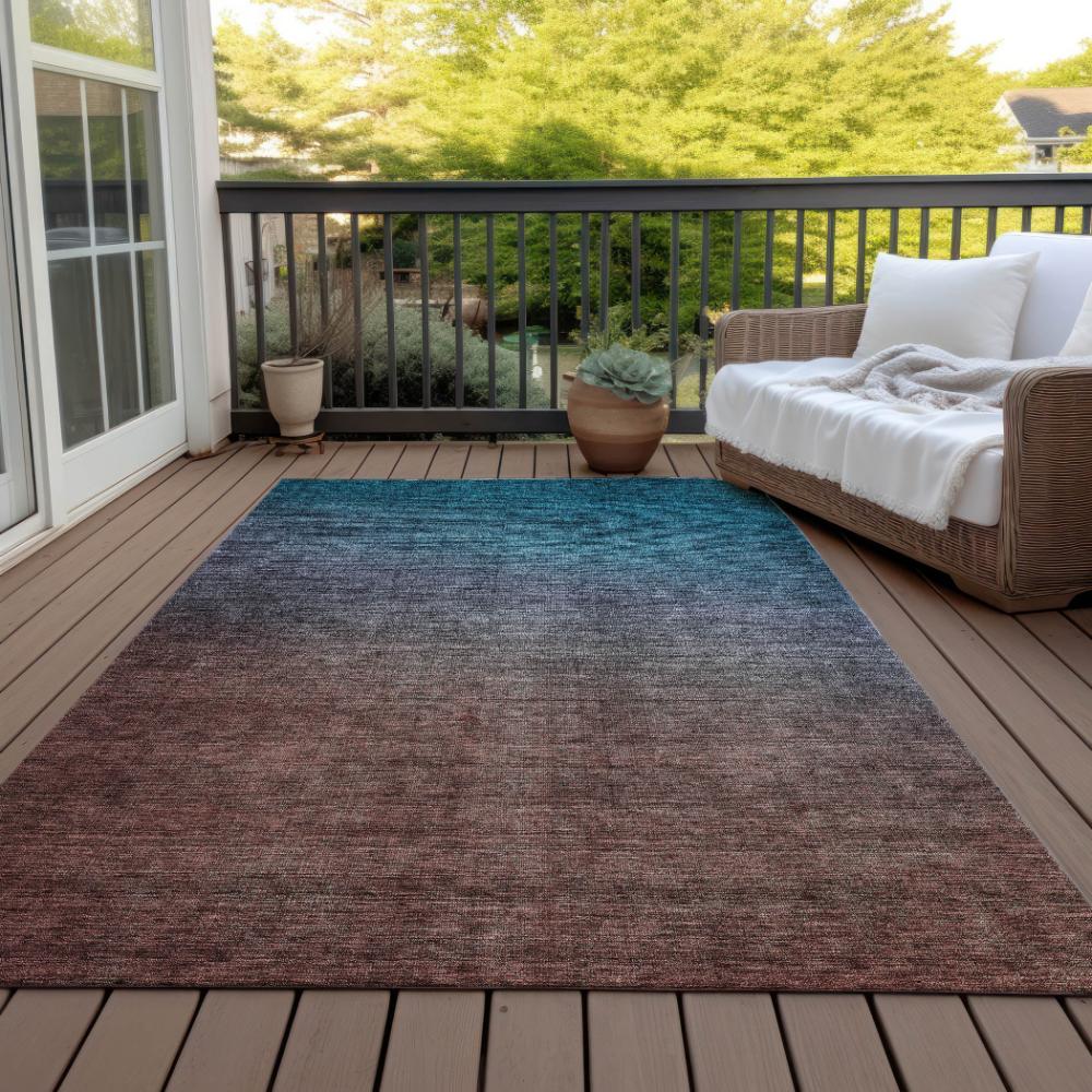 Addison Rugs Quiet Current Teal Washable Indoor-Outdoor Rug