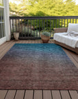 Addison Rugs Quiet Current Teal Washable Indoor-Outdoor Rug