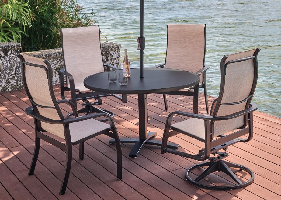Telescope Soho Sling Round Outdoor Dining Set 5PC
