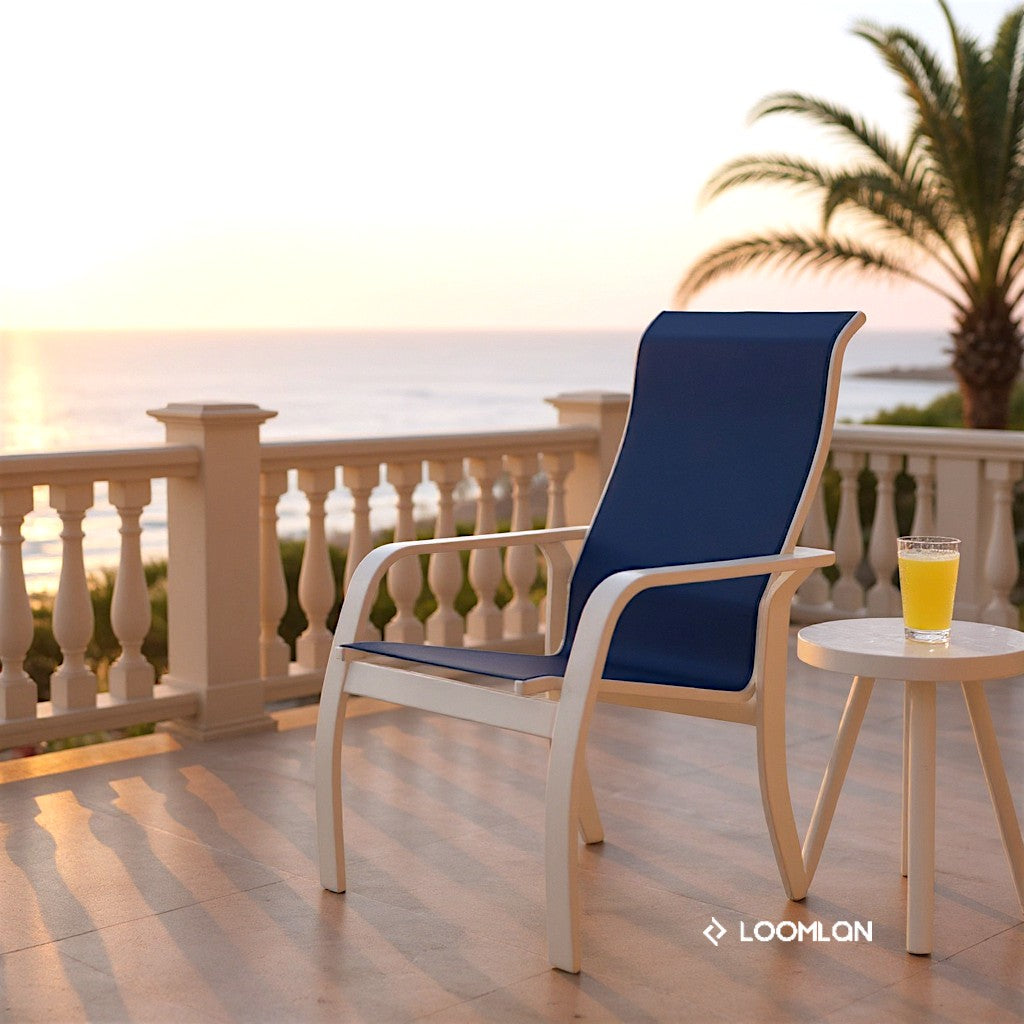Telescope Soho Sling Stacking High Back Outdoor Arm Chair