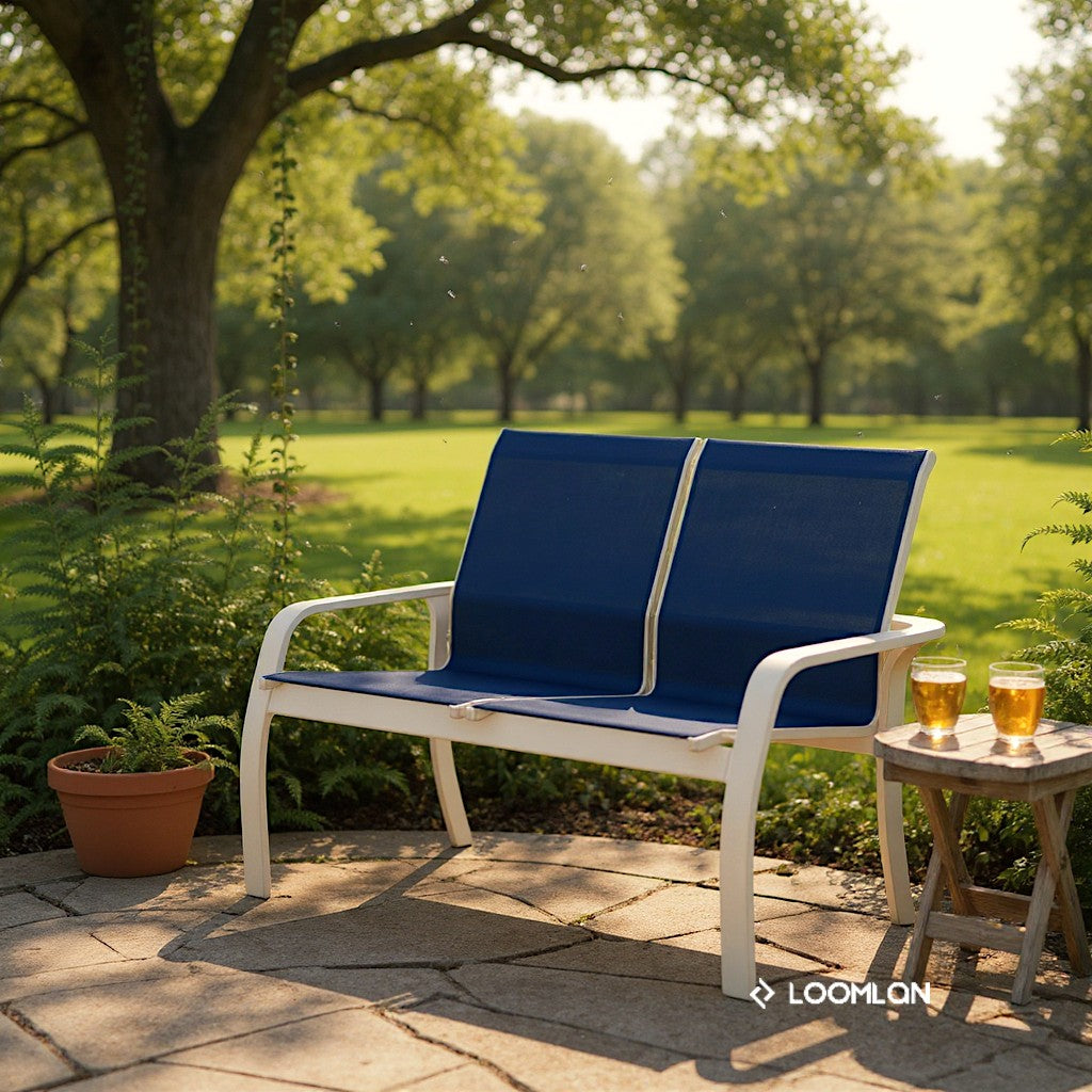 Telescope Soho Sling Stacking Two-Seater Outdoor Loveseat