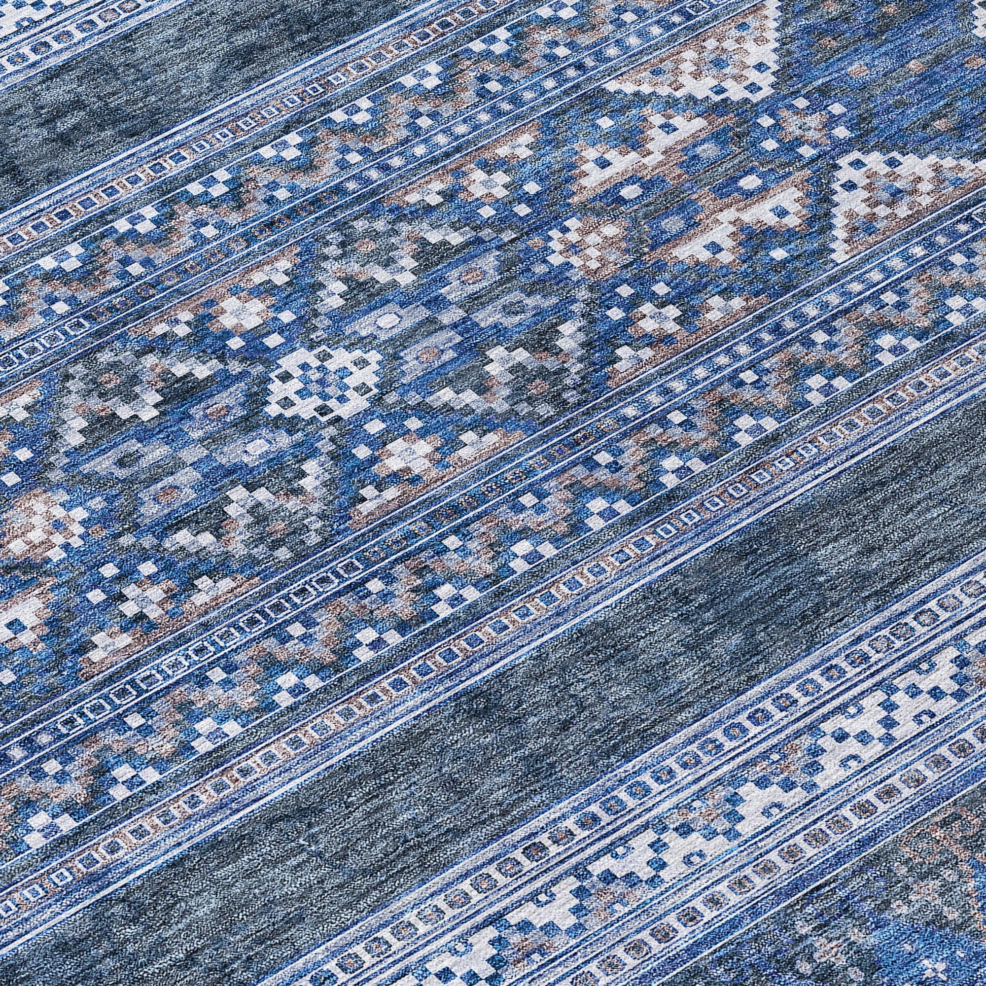 Addison Rugs Southwest Blue Washable Indoor-Outdoor Rug