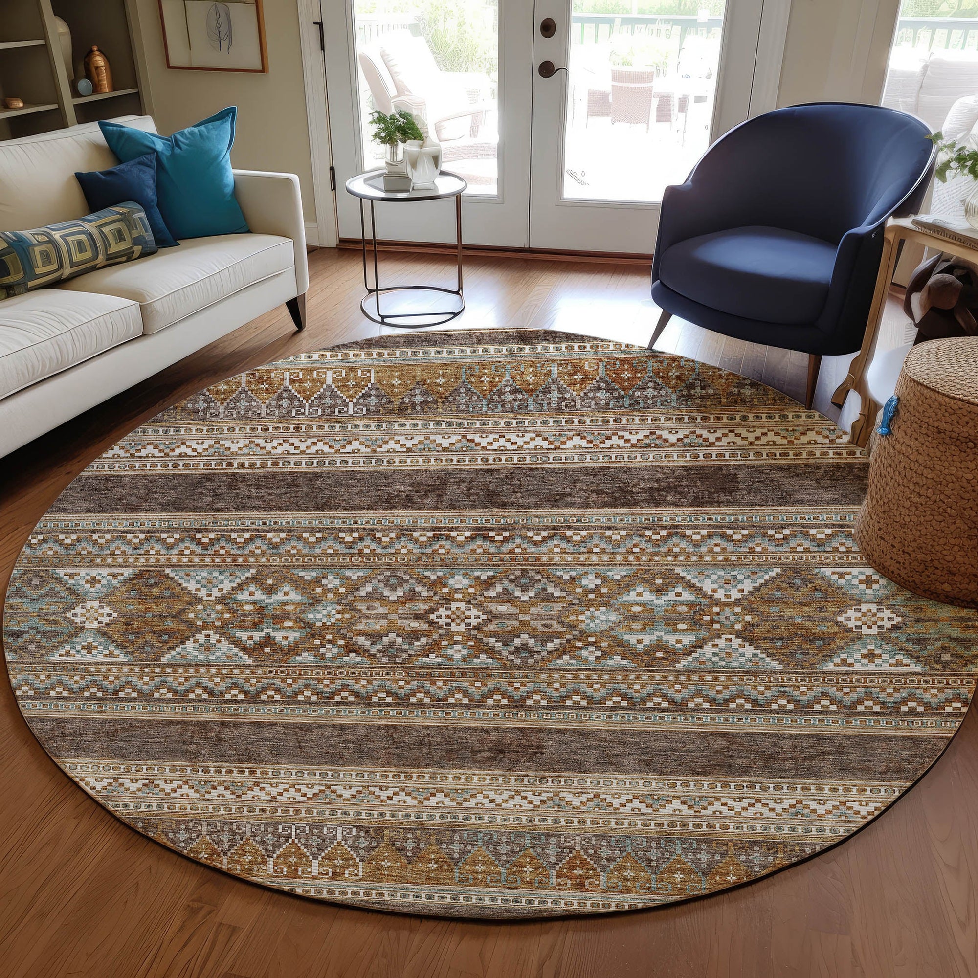 Addison Rugs Southwest Brown Washable Indoor-Outdoor Rug