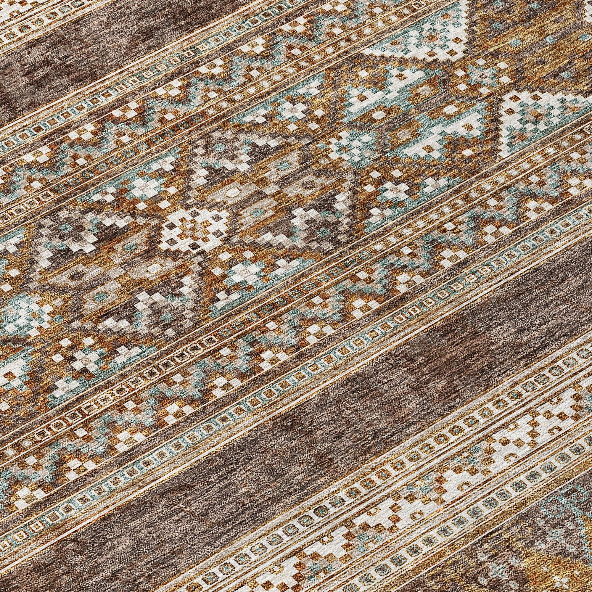 Addison Rugs Southwest Brown Washable Indoor-Outdoor Rug