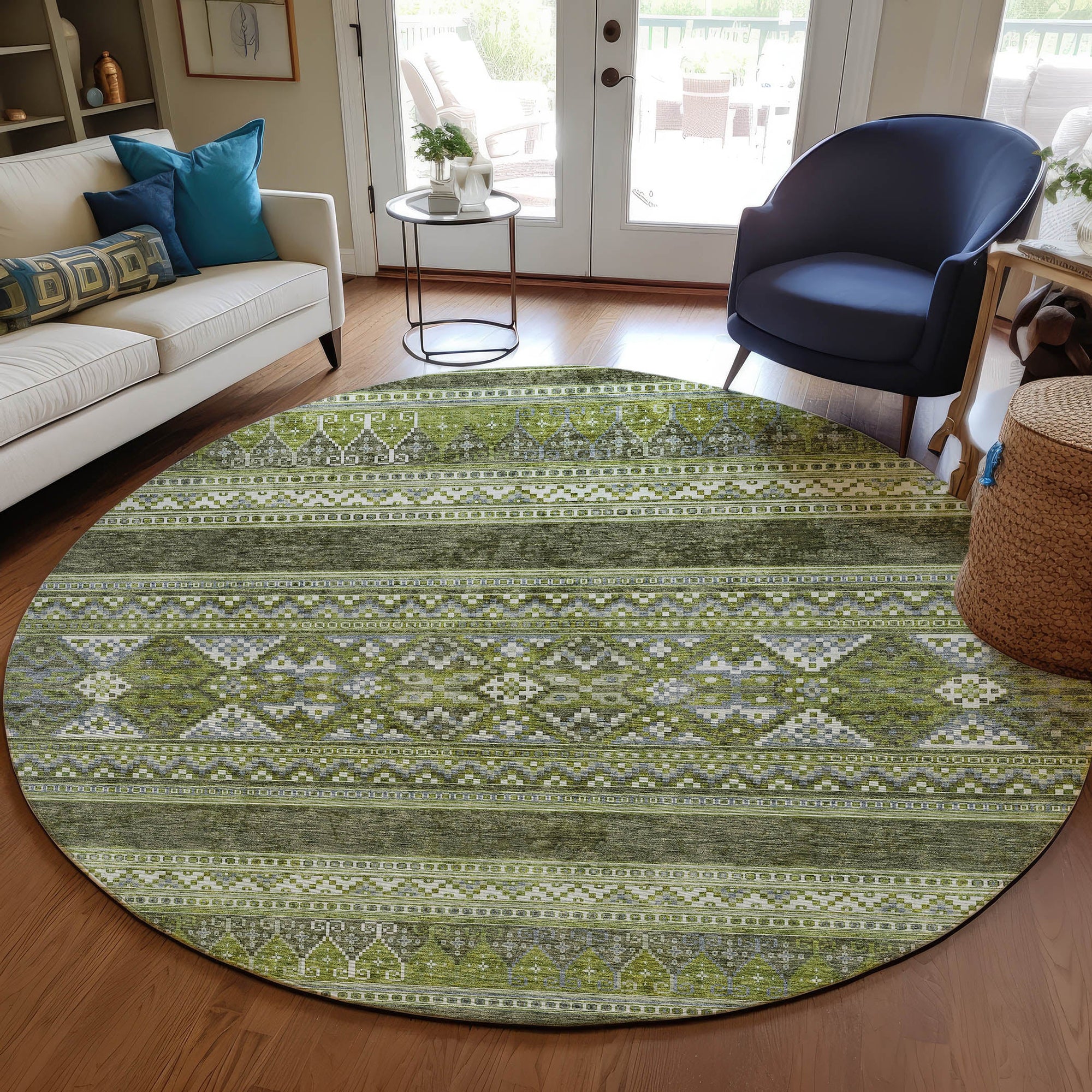Addison Rugs Southwest Green Washable Indoor-Outdoor Rug