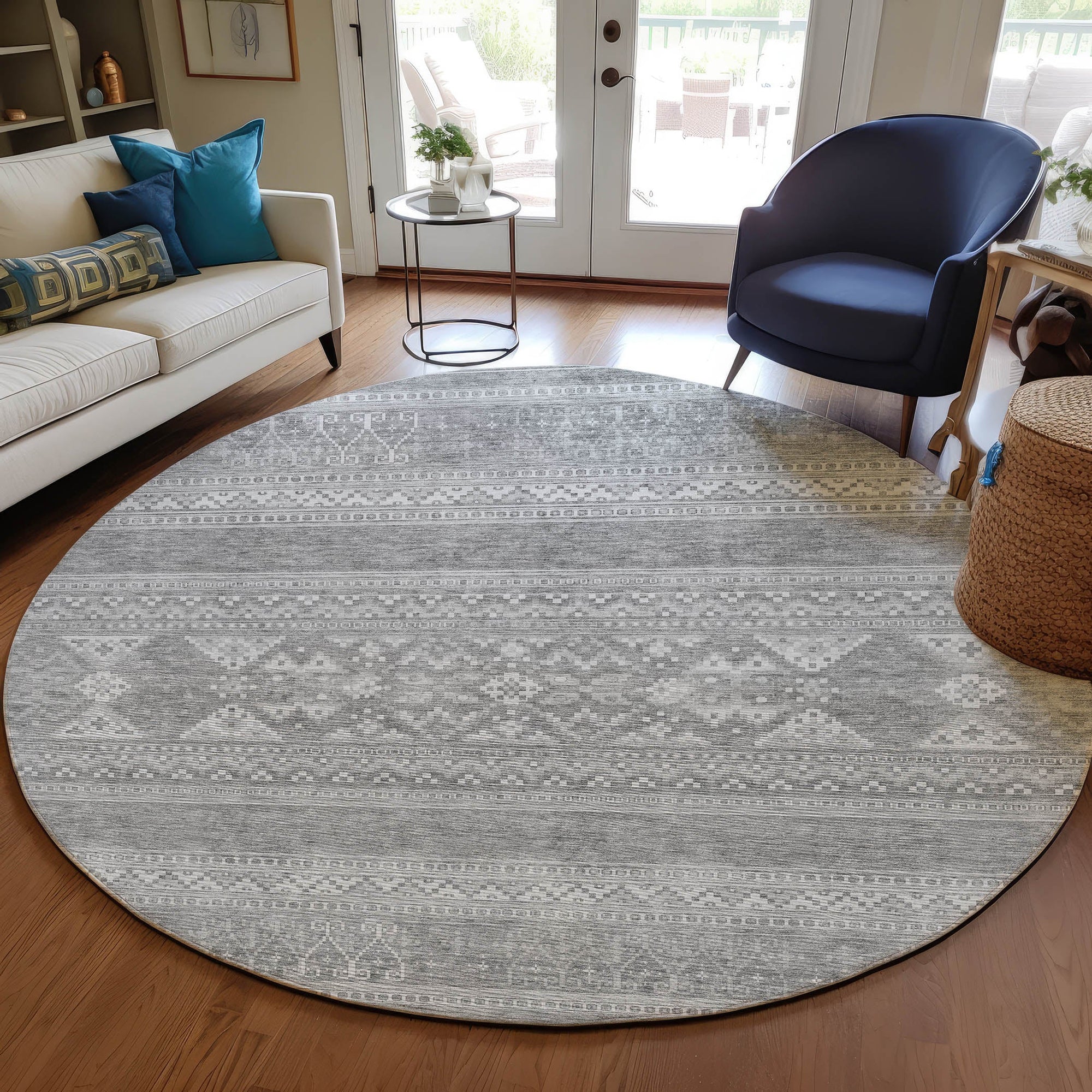 Addison Rugs Southwest Grey Washable Indoor-Outdoor Rug