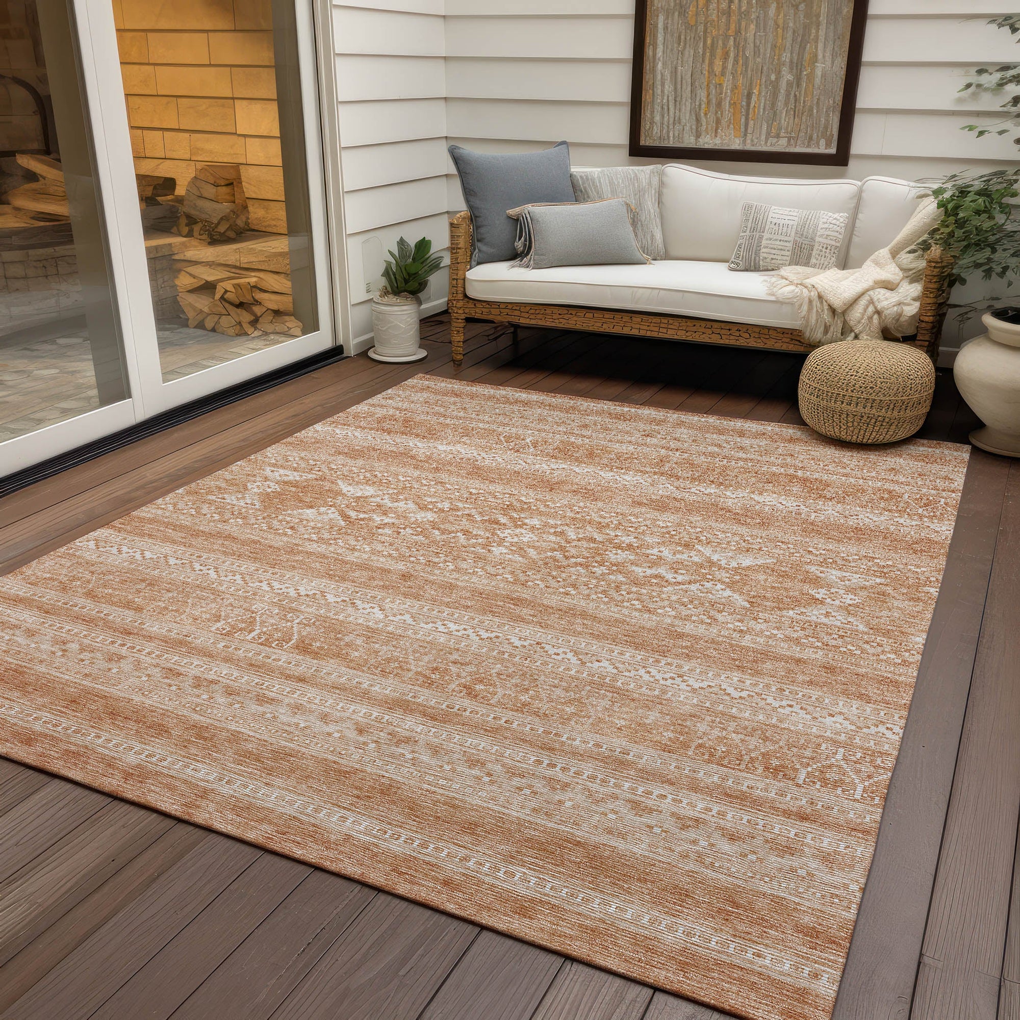 Addison Rugs Southwest Copper Washable Indoor-Outdoor Rug