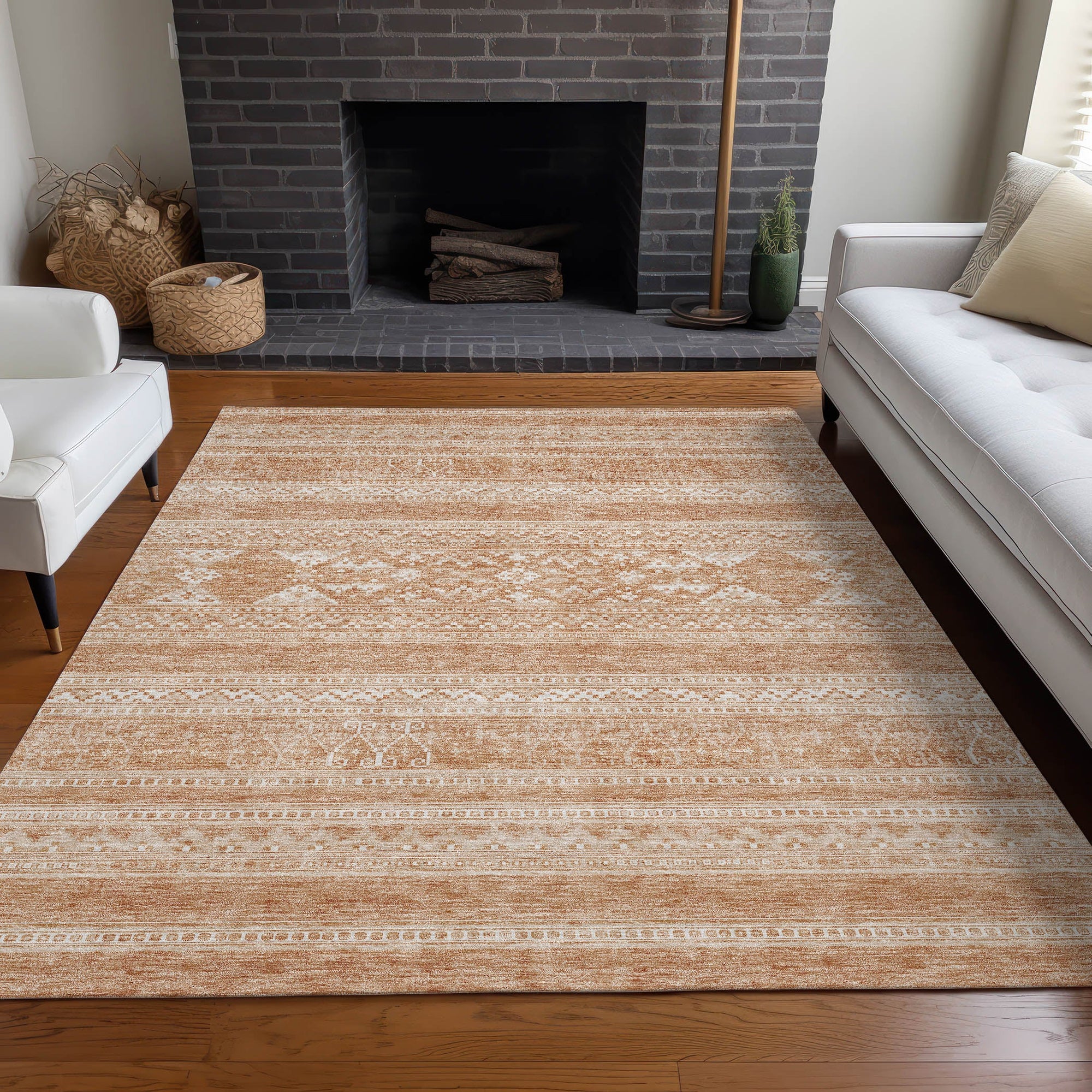 Addison Rugs Southwest Copper Washable Indoor-Outdoor Rug