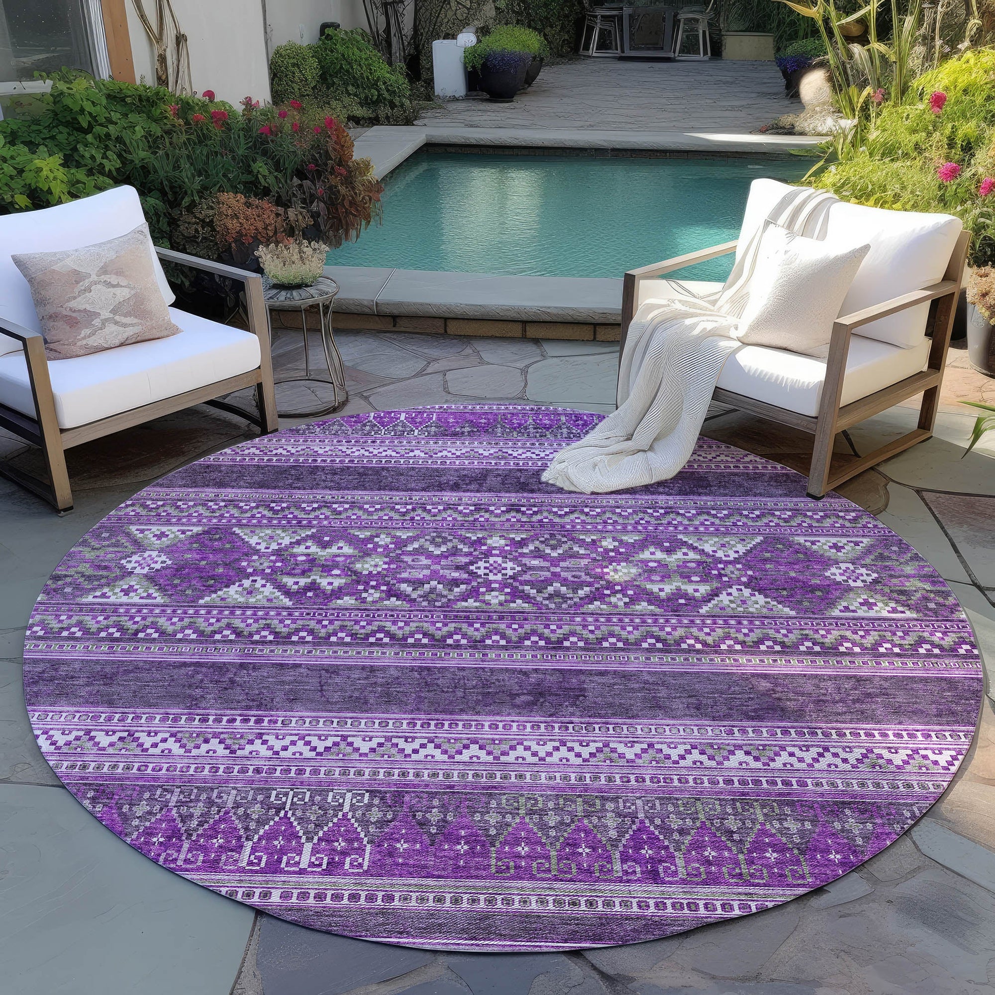 Addison Rugs Southwest Purple Washable Indoor-Outdoor Rug