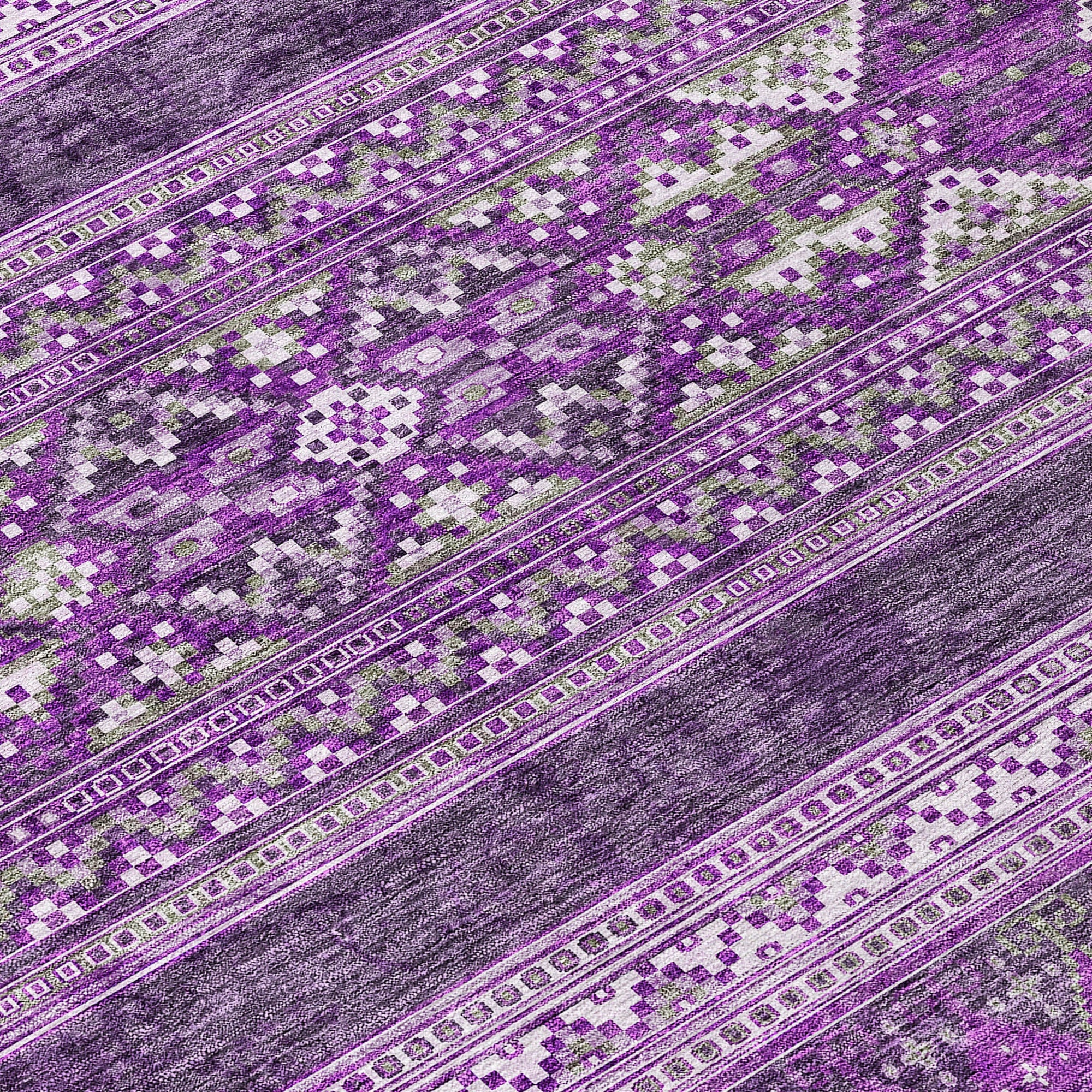 Addison Rugs Southwest Purple Washable Indoor-Outdoor Rug