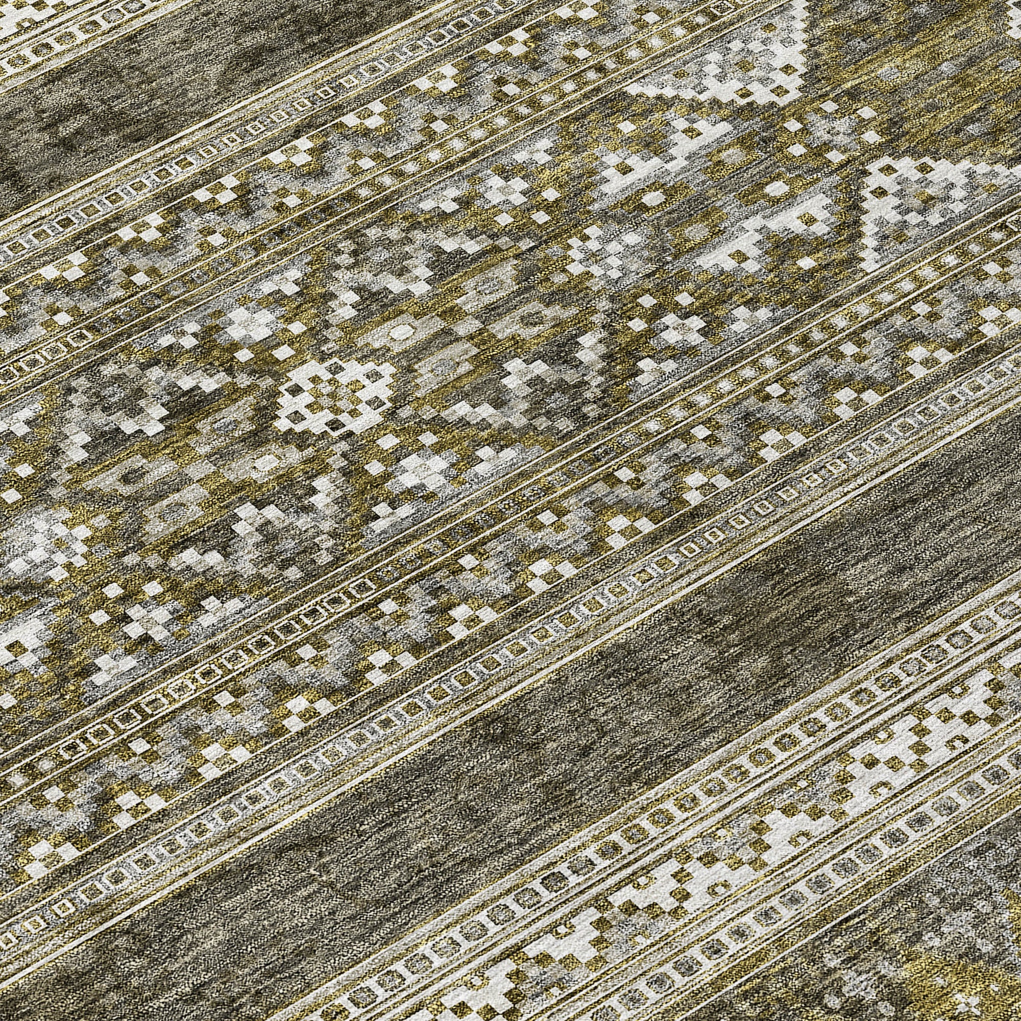 Addison Rugs Southwest Taupe Washable Indoor-Outdoor Rug