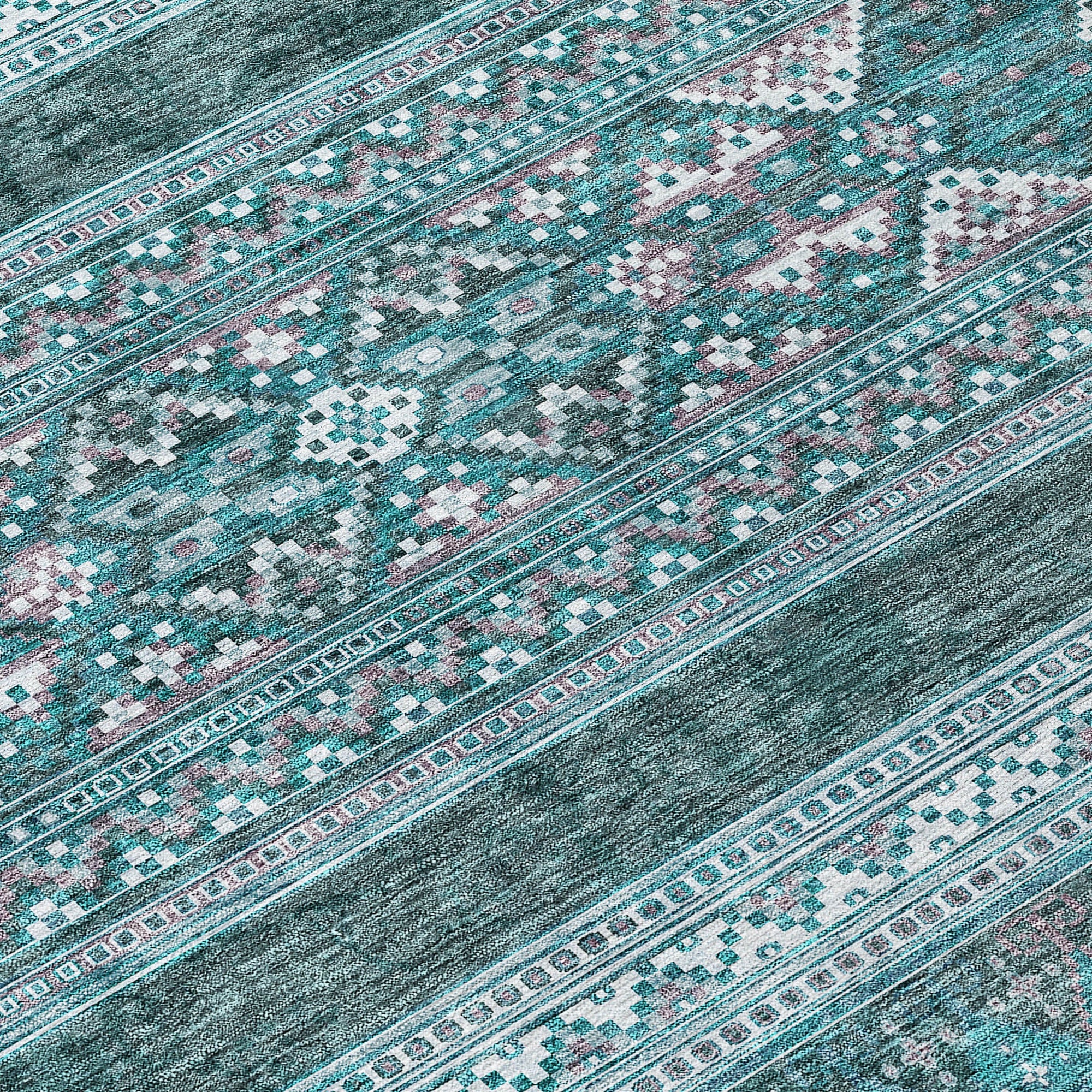 Addison Rugs Southwest Teal Washable Indoor-Outdoor Rug