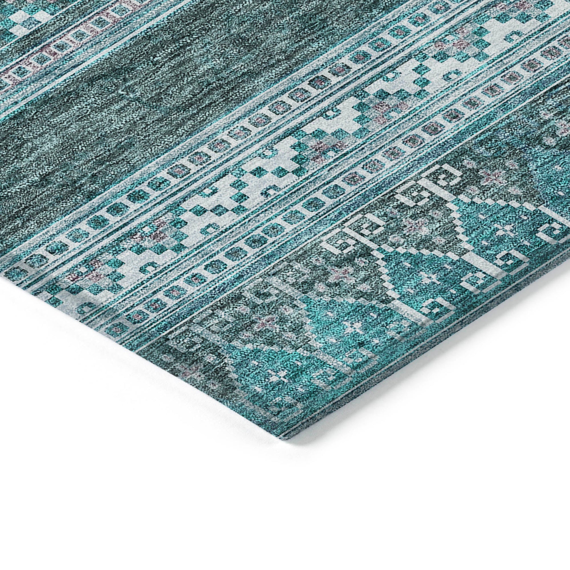 Addison Rugs Southwest Teal Washable Indoor-Outdoor Rug