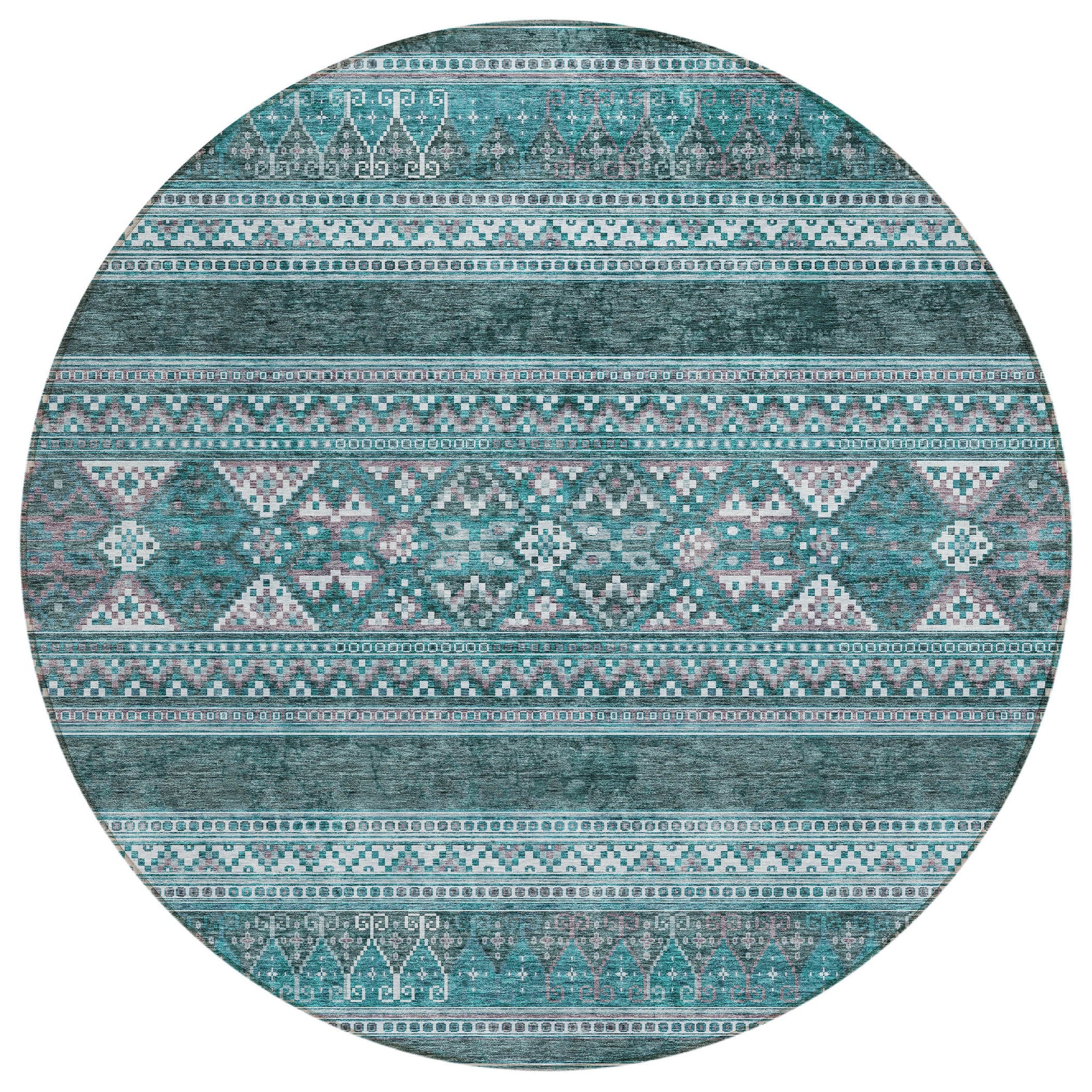 Addison Rugs Southwest Teal Washable Indoor-Outdoor Rug