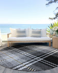 Addison Rugs Spiral Whispers Black Washable Indoor-Outdoor Rug