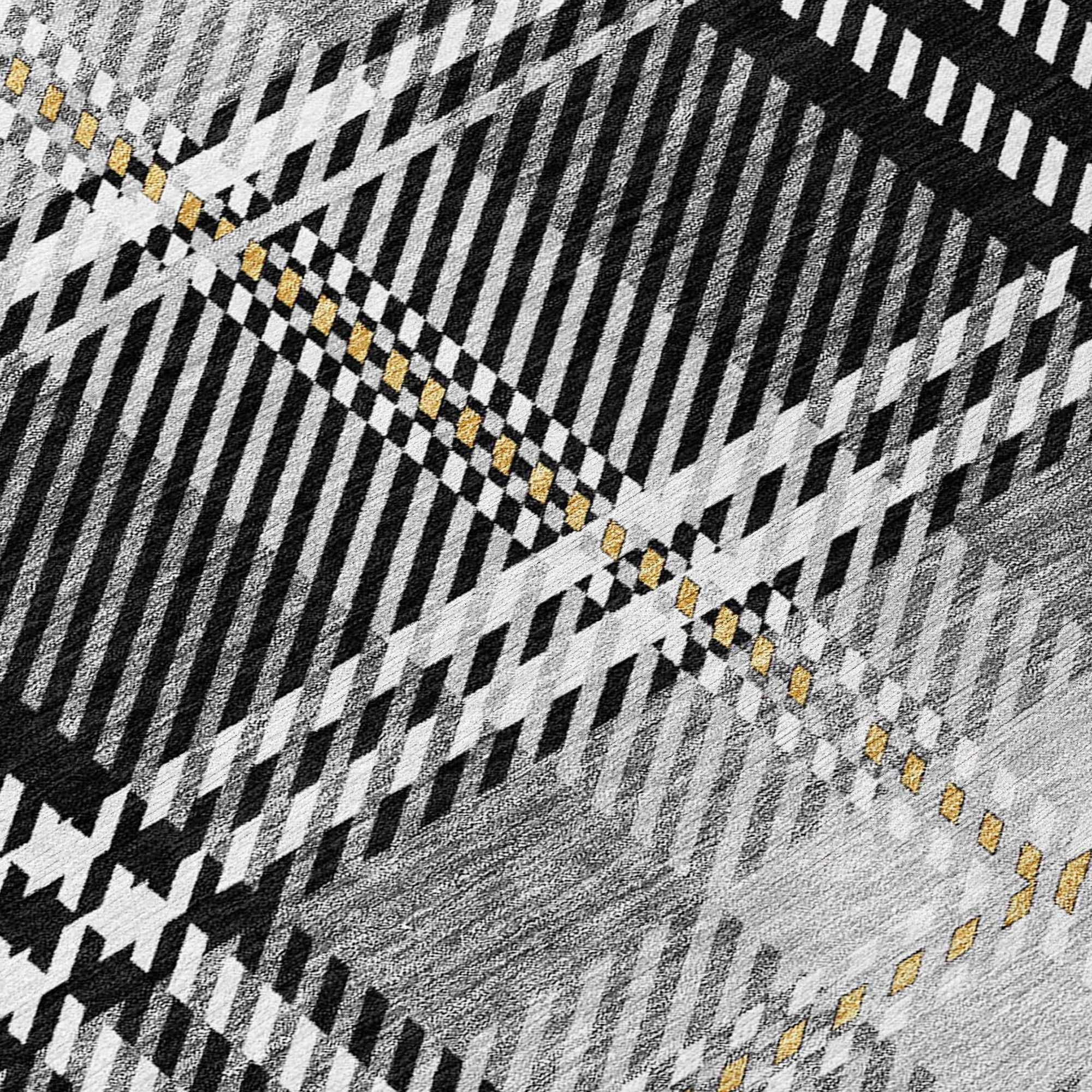 Addison Rugs Spiral Whispers Black Washable Indoor-Outdoor Rug