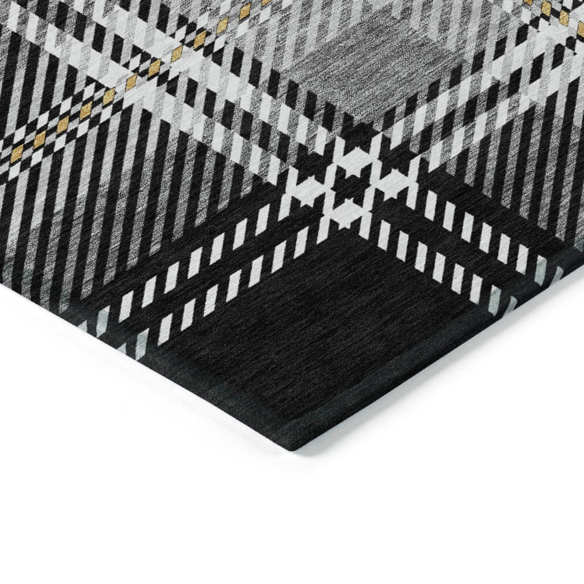 Addison Rugs Spiral Whispers Black Washable Indoor-Outdoor Rug