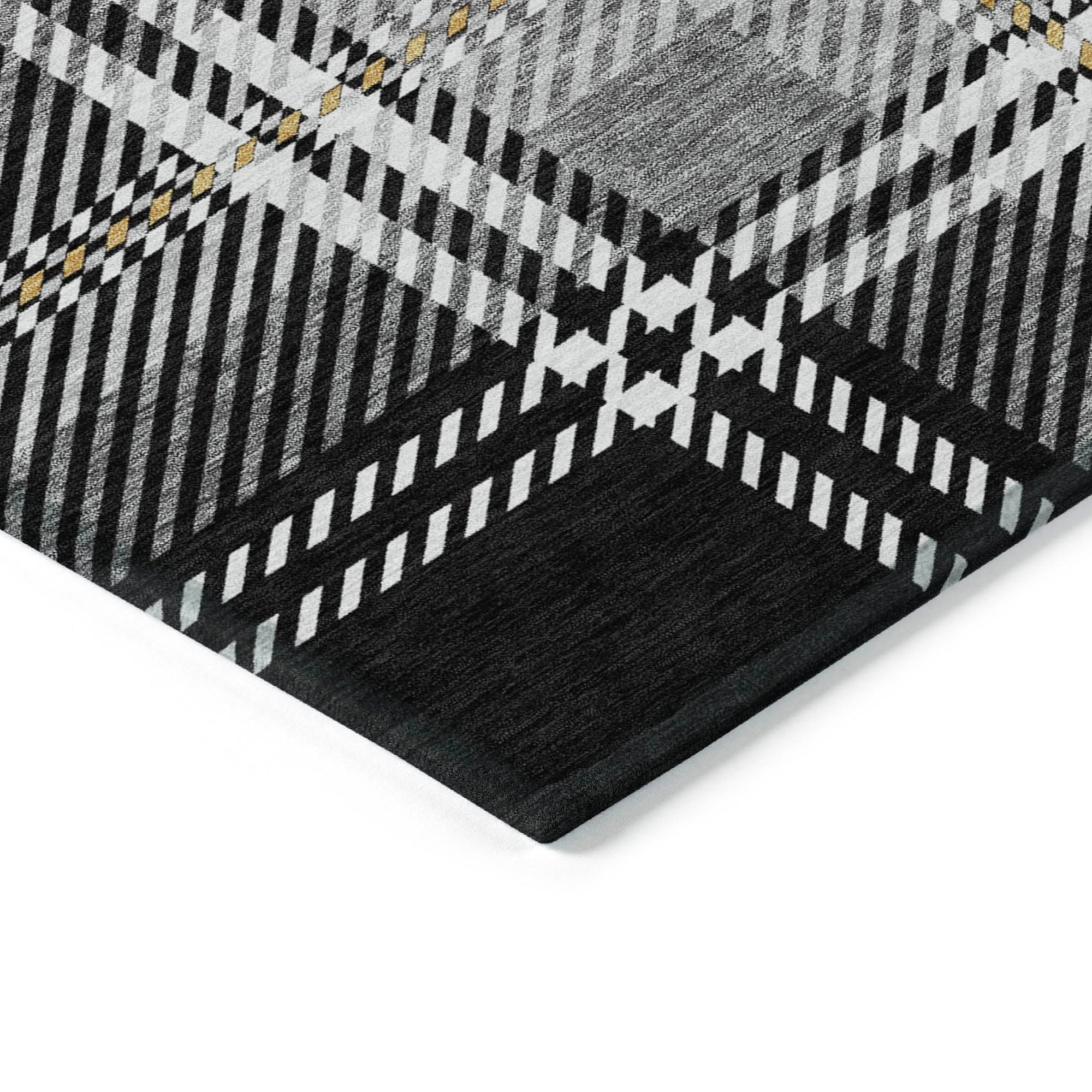 Addison Rugs Spiral Whispers Black Washable Indoor-Outdoor Rug