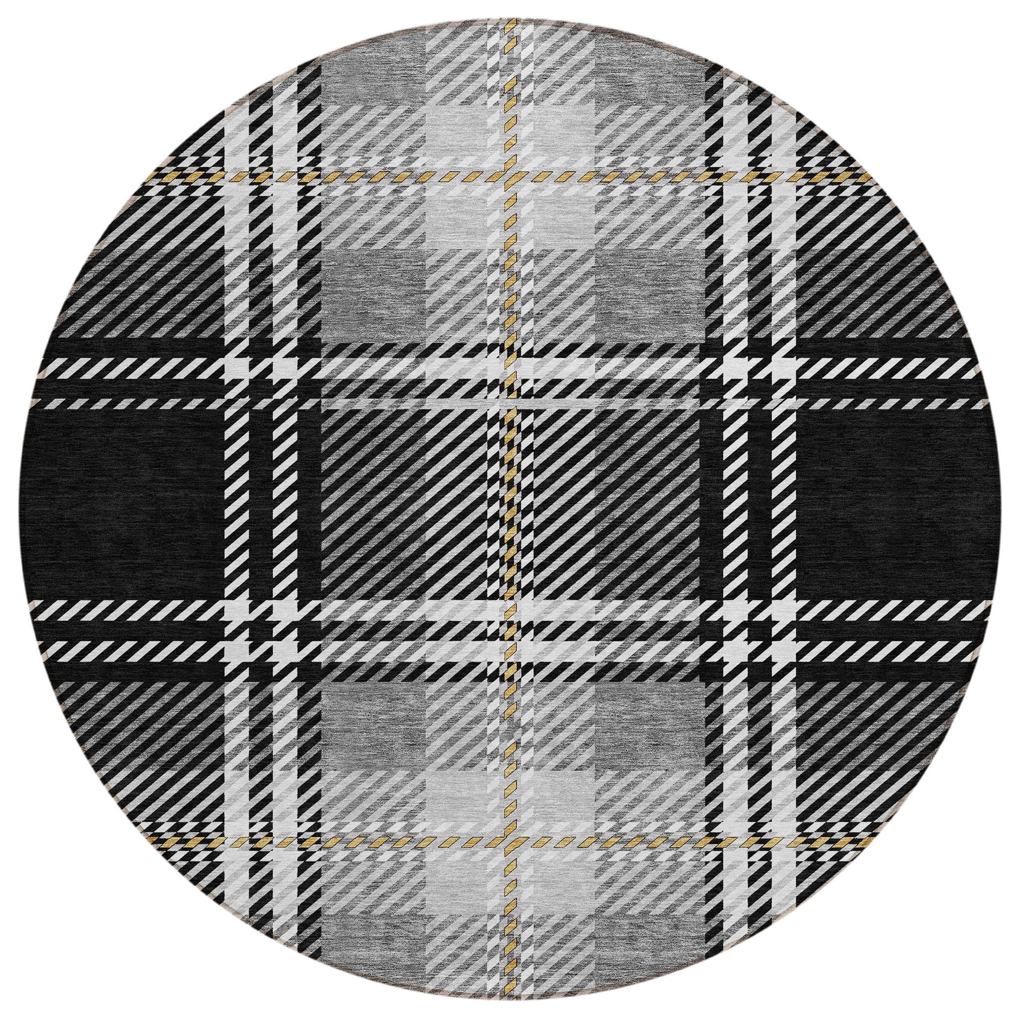 Addison Rugs Spiral Whispers Black Washable Indoor-Outdoor Rug