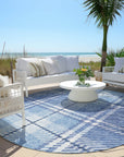 Addison Rugs Spiral Whispers Blue Washable Indoor-Outdoor Rug