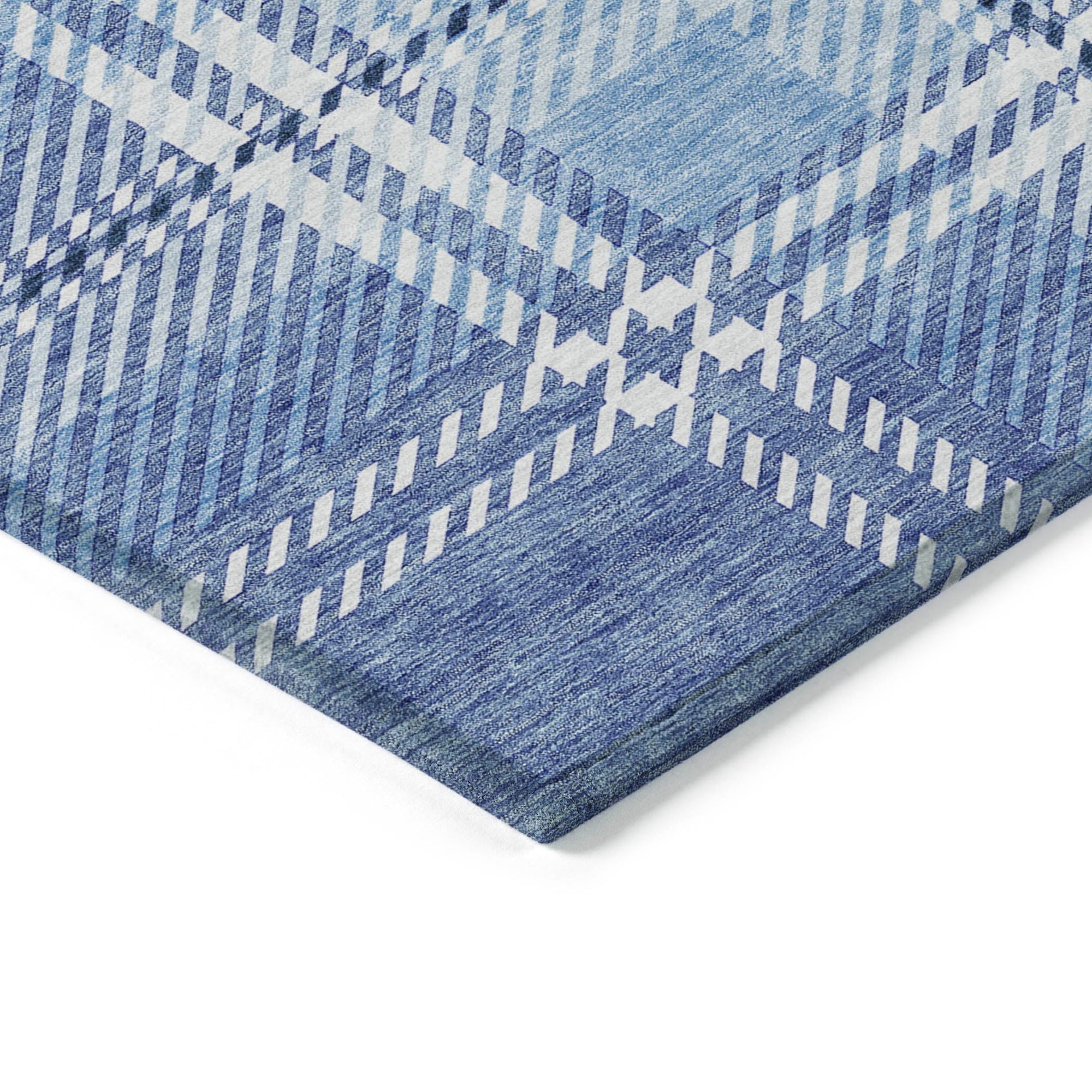 Addison Rugs Spiral Whispers Blue Washable Indoor-Outdoor Rug