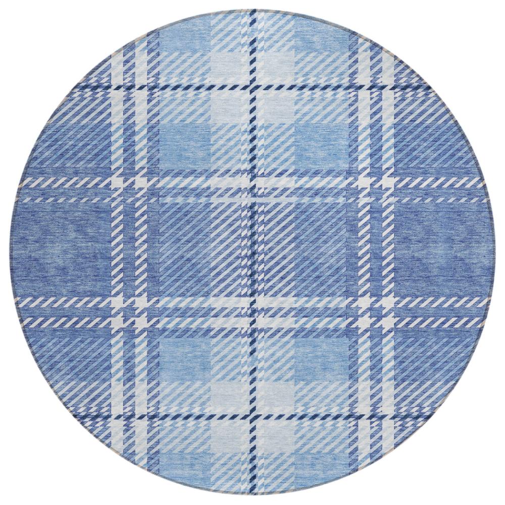 Addison Rugs Spiral Whispers Blue Washable Indoor-Outdoor Rug
