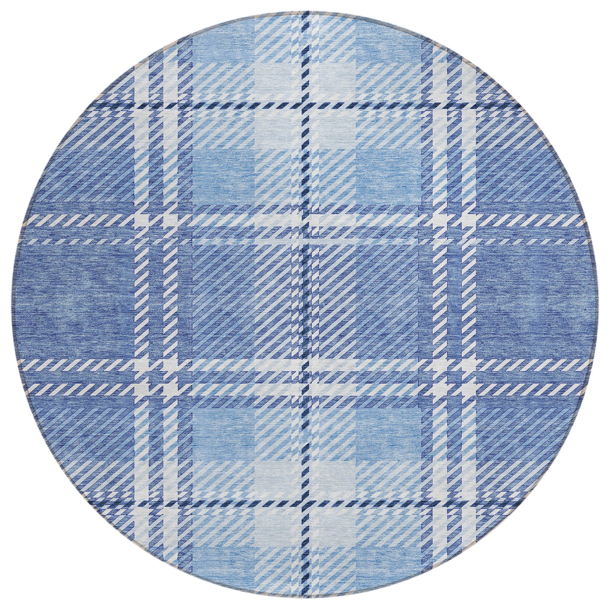 Addison Rugs Spiral Whispers Blue Washable Indoor-Outdoor Rug