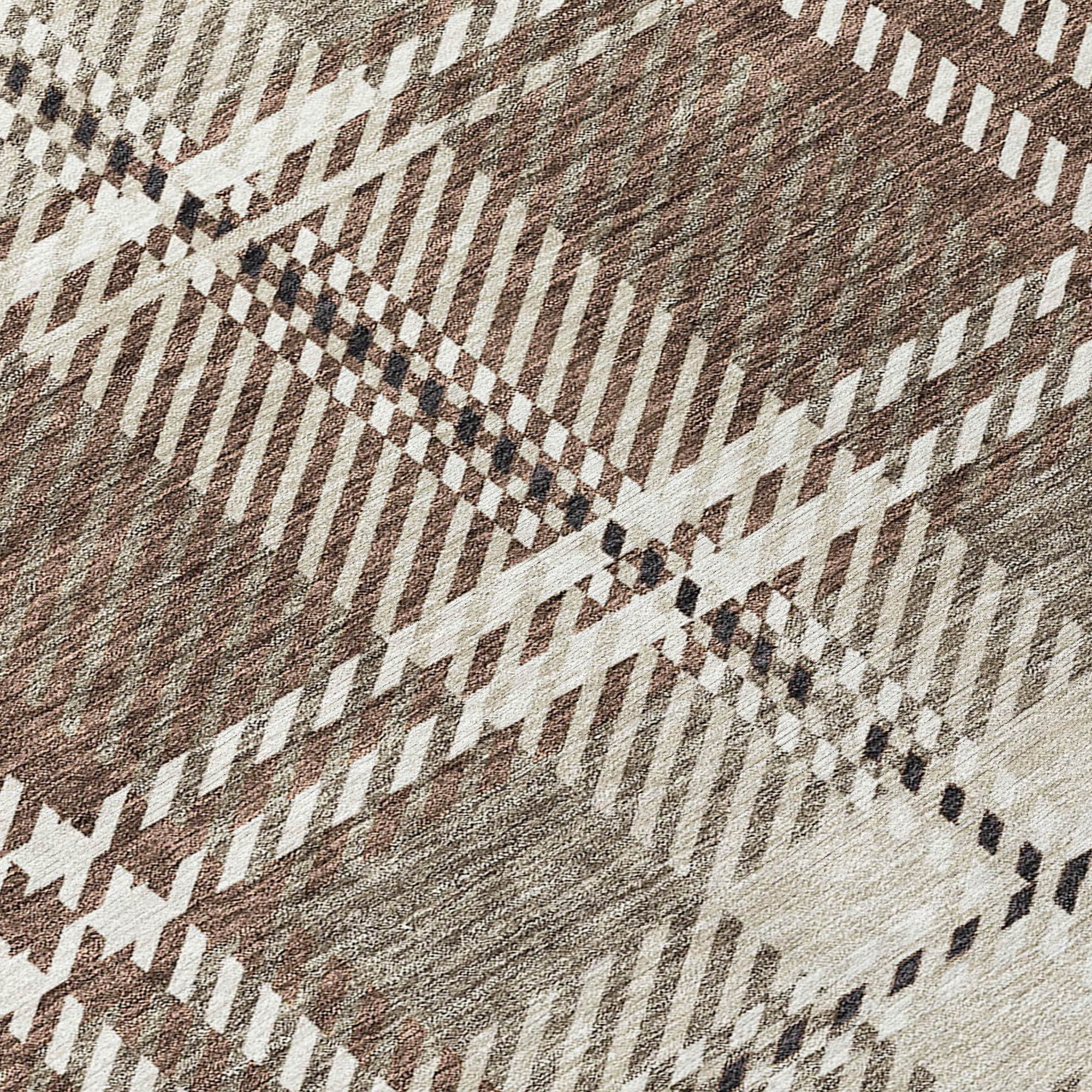 Addison Rugs Spiral Whispers Brown Washable Indoor-Outdoor Rug