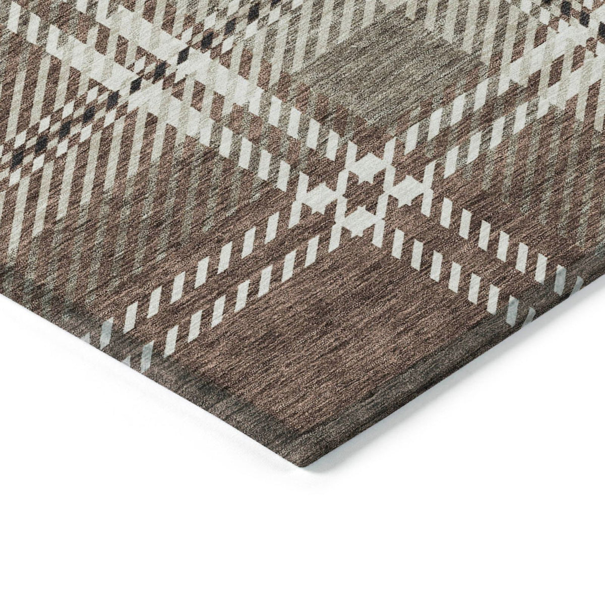 Addison Rugs Spiral Whispers Brown Washable Indoor-Outdoor Rug