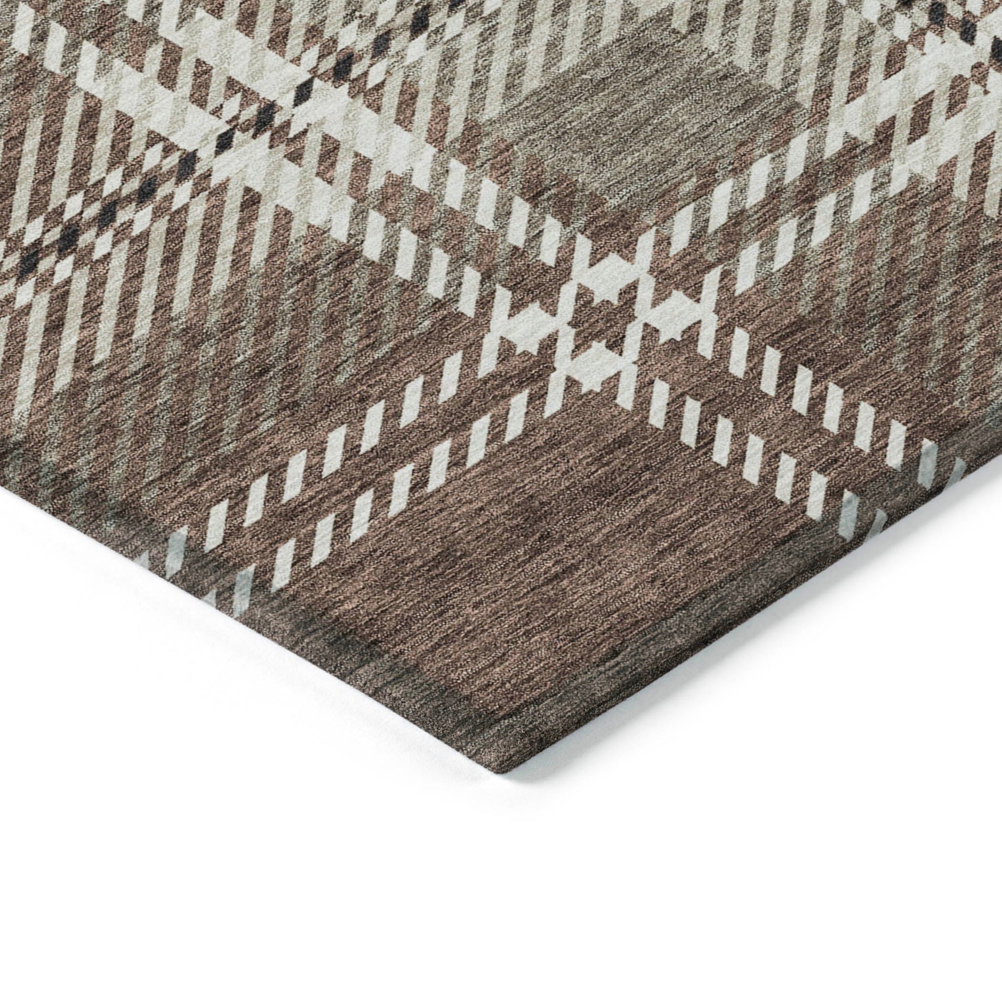 Addison Rugs Spiral Whispers Brown Washable Indoor-Outdoor Rug