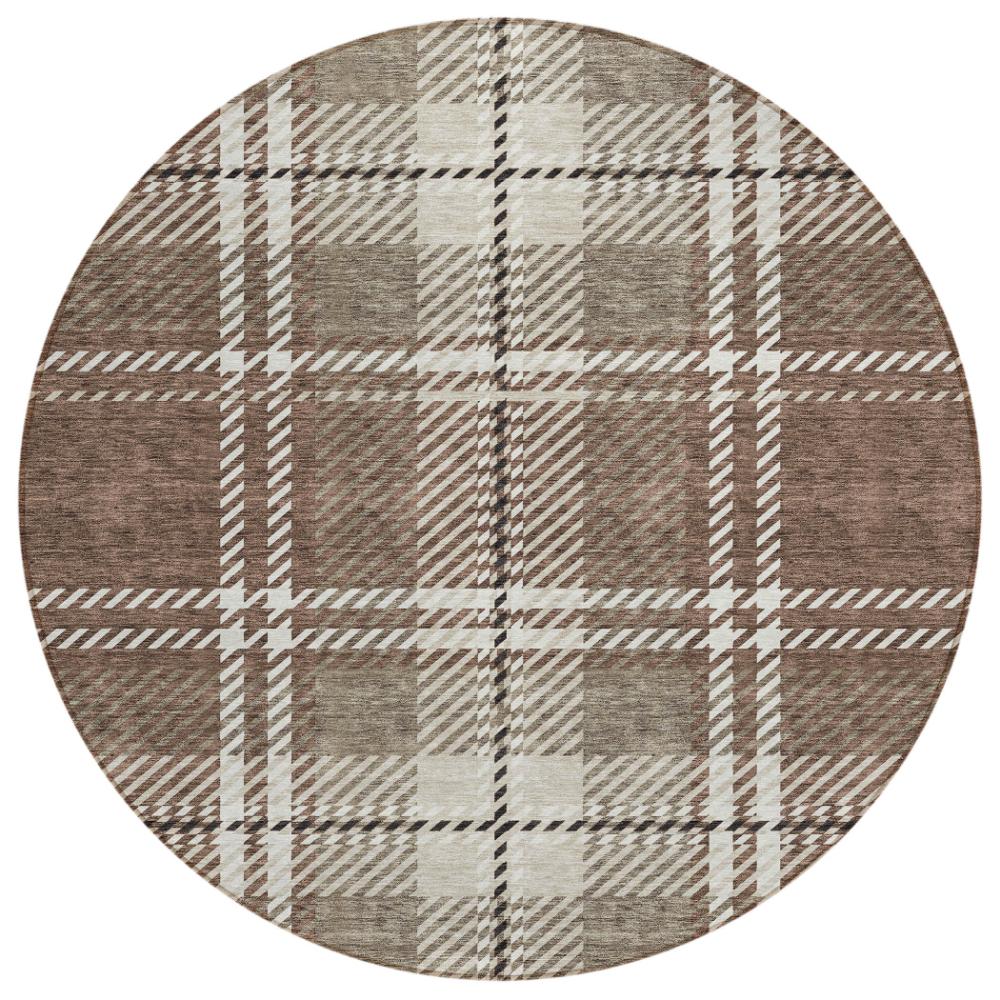 Addison Rugs Spiral Whispers Brown Washable Indoor-Outdoor Rug