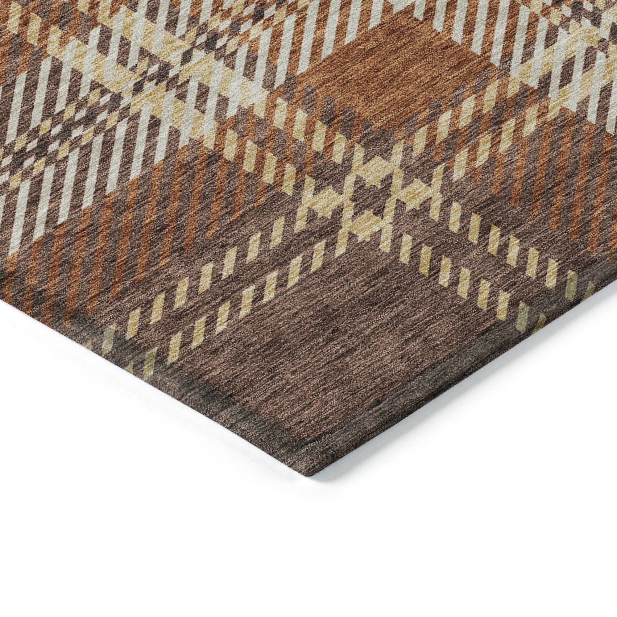 Addison Rugs Spiral Whispers Chocolate Washable Indoor-Outdoor Rug